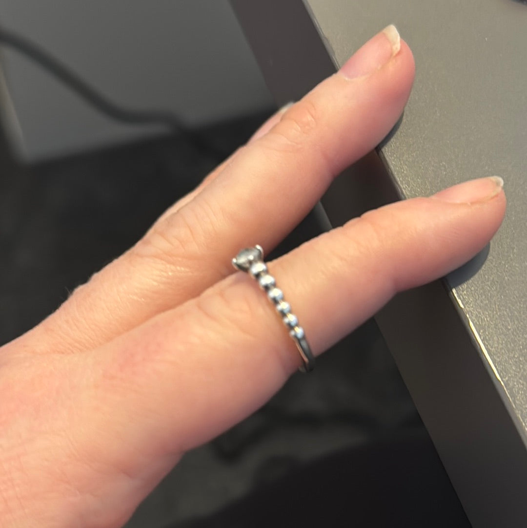 Genuine Pandora Light Blue Birthstone Ring New Style Beaded