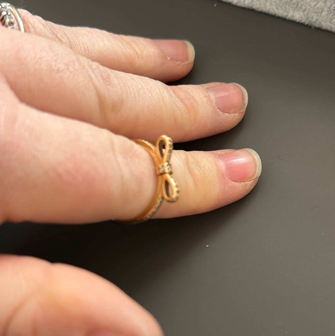 Genuine Pandora Solid Gold G585 Ring 54 Classic Bow
