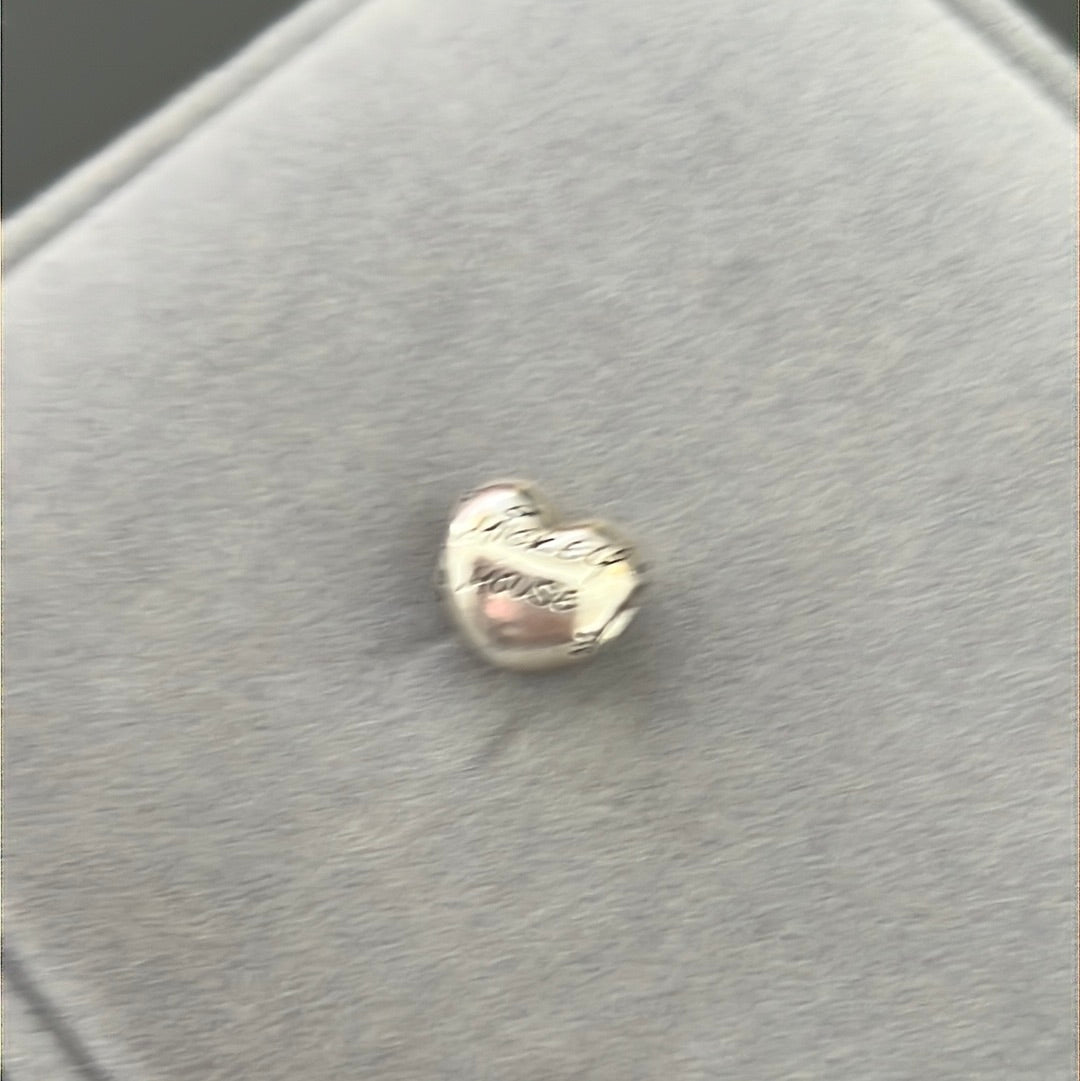 Genuine Pandora Disney Mickey Mouse Autograph Signature Heart Charm