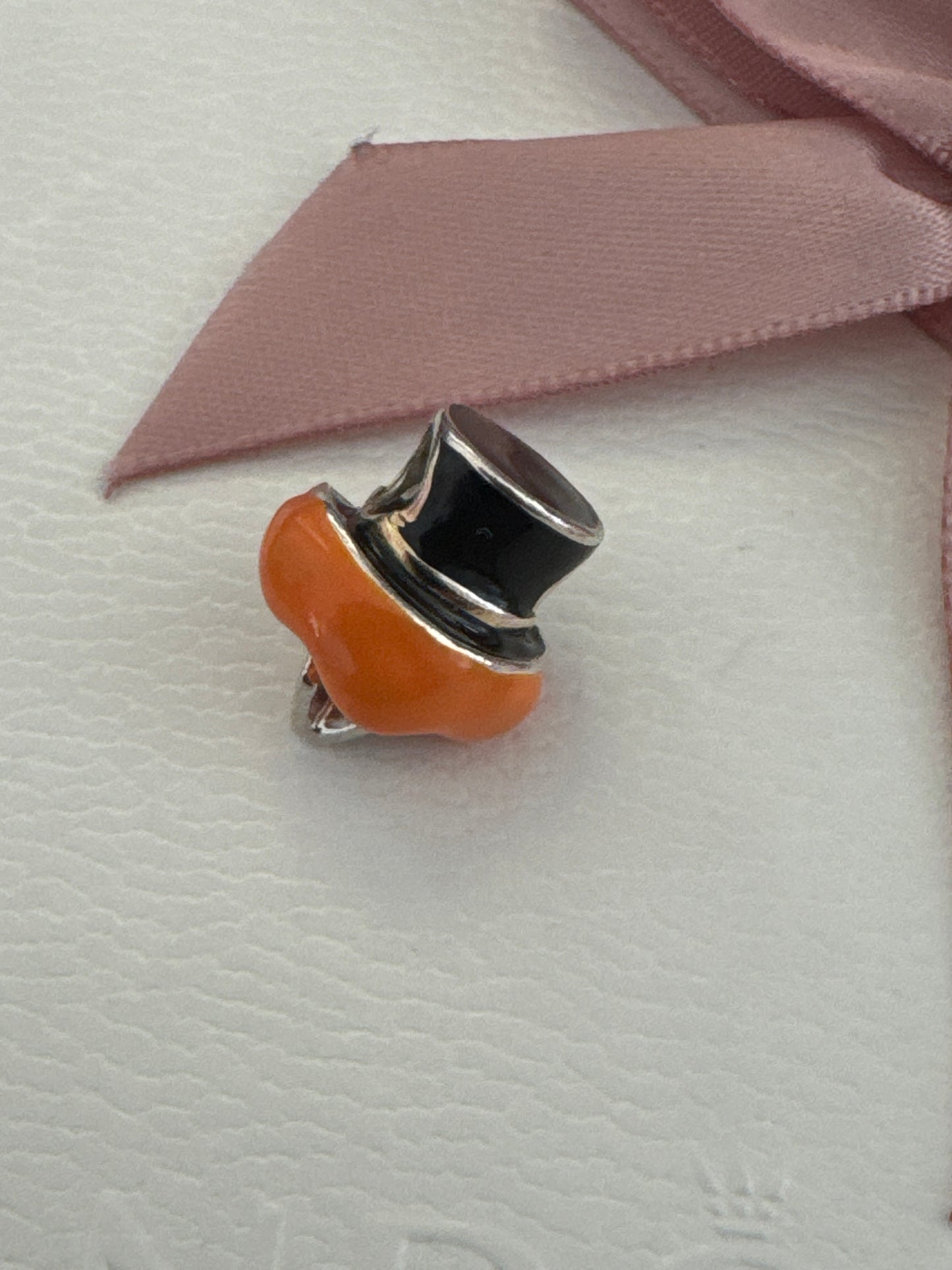 Genuine Gnoce Pave Skull With Enamel Hat Charm