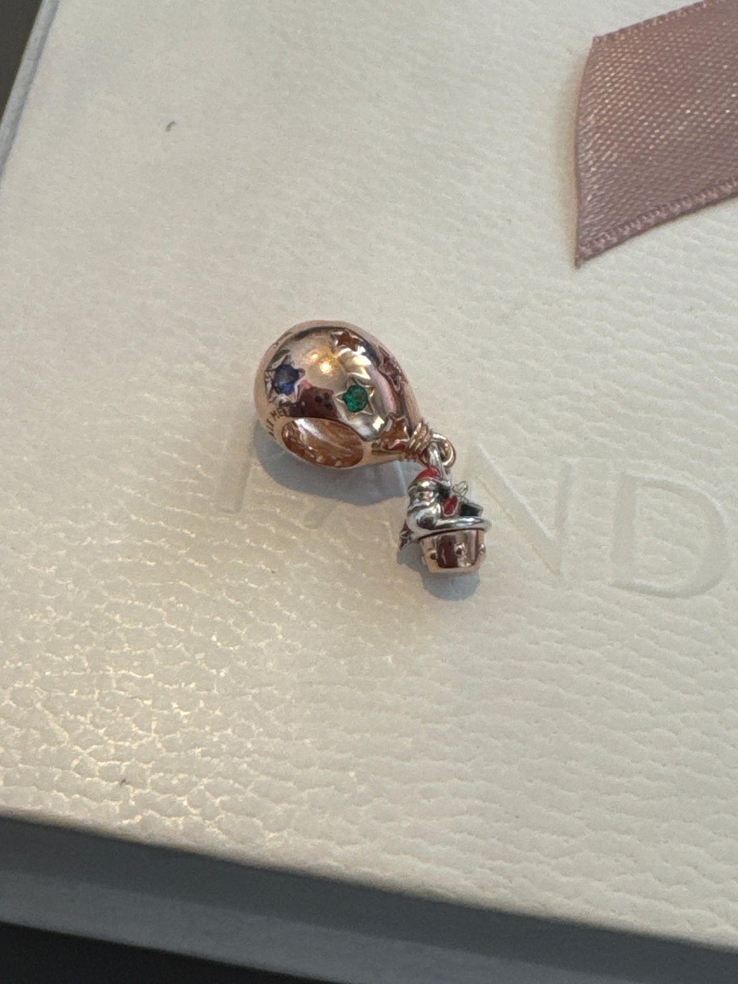 Genuine Pandora Rose Gold Hot Air Santa Clause Dangle Balloon Charm