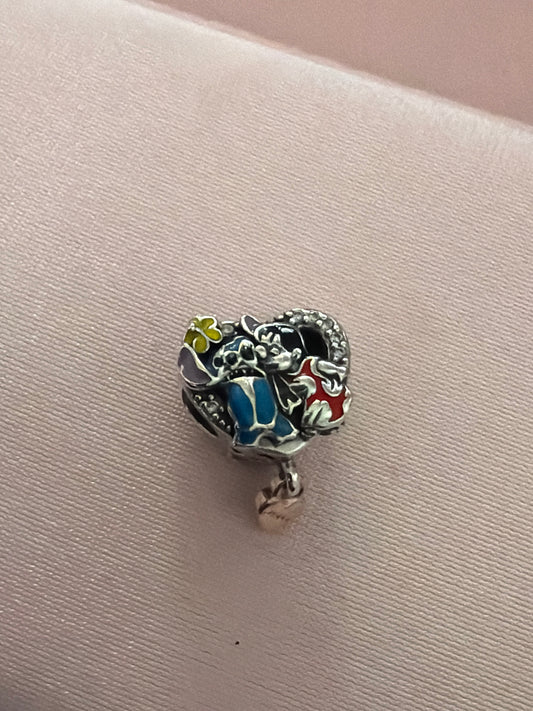Genuine Pandora Disney Lilo and Stitch Charm Ohana Means Family Rose Gold Heart