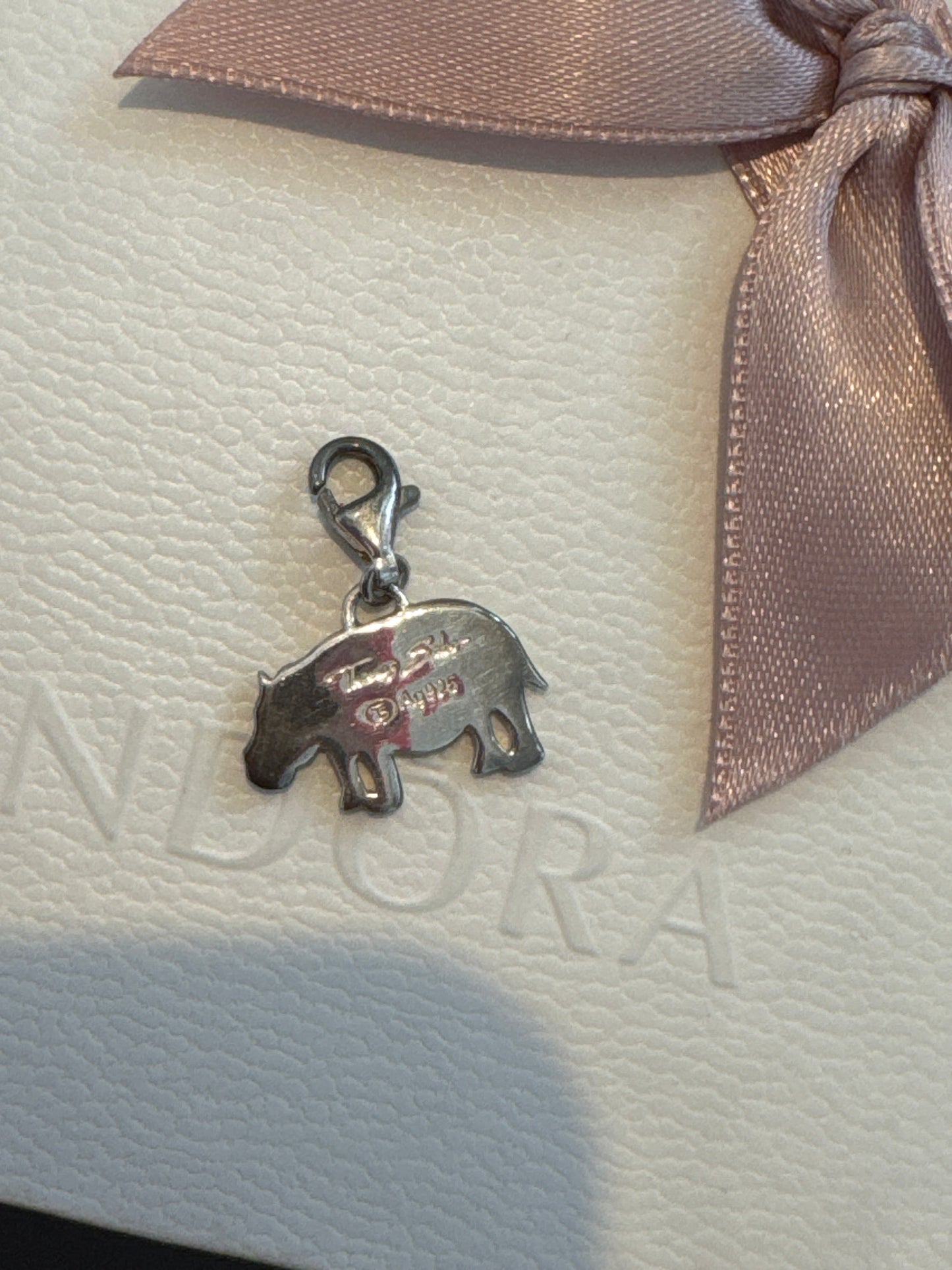 Genuine Thomas Sabo Silver Hippo Flat Dangle Charm