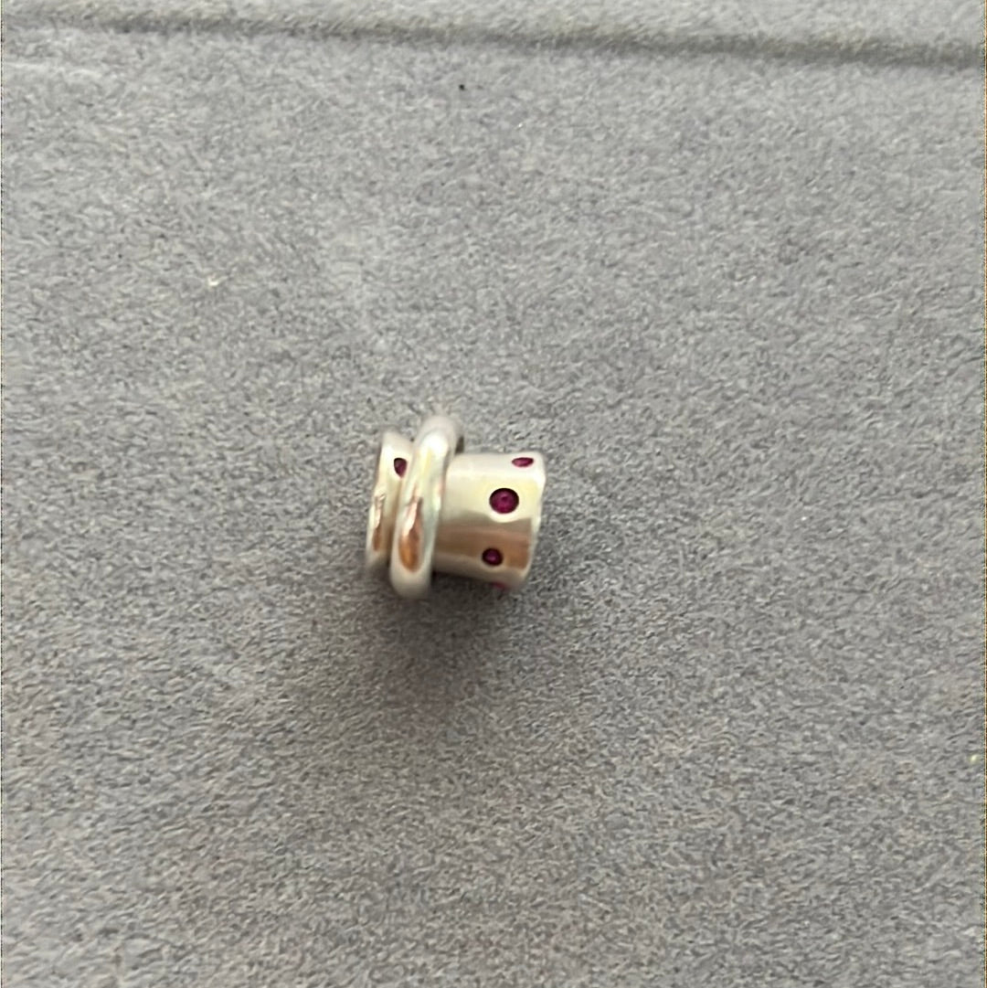 Genuine Chamilia Pink CZ Charm With Loop