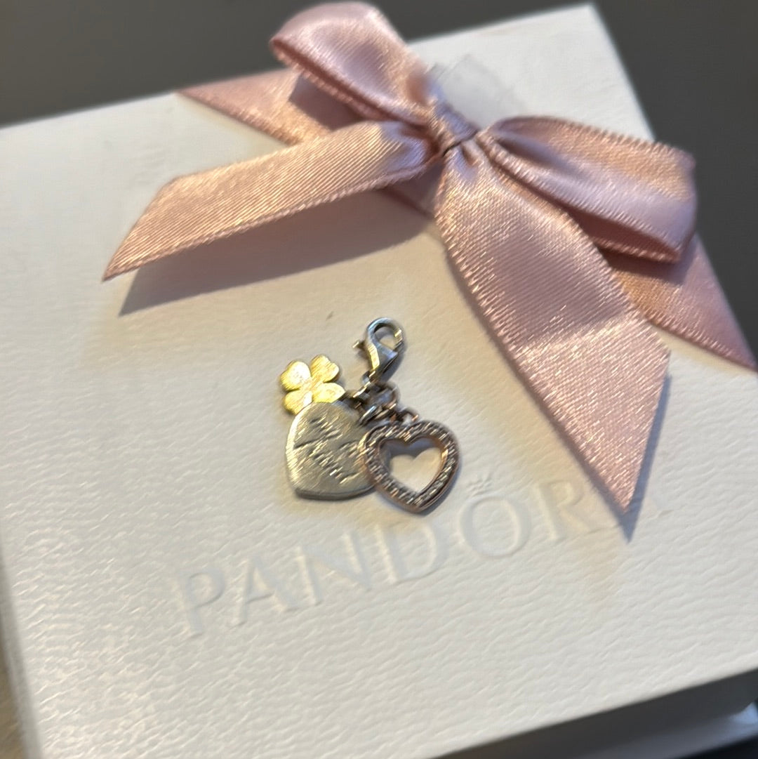 Genuine Thomas Sabo Tri Tone Clover and Heart Best Friends Charm