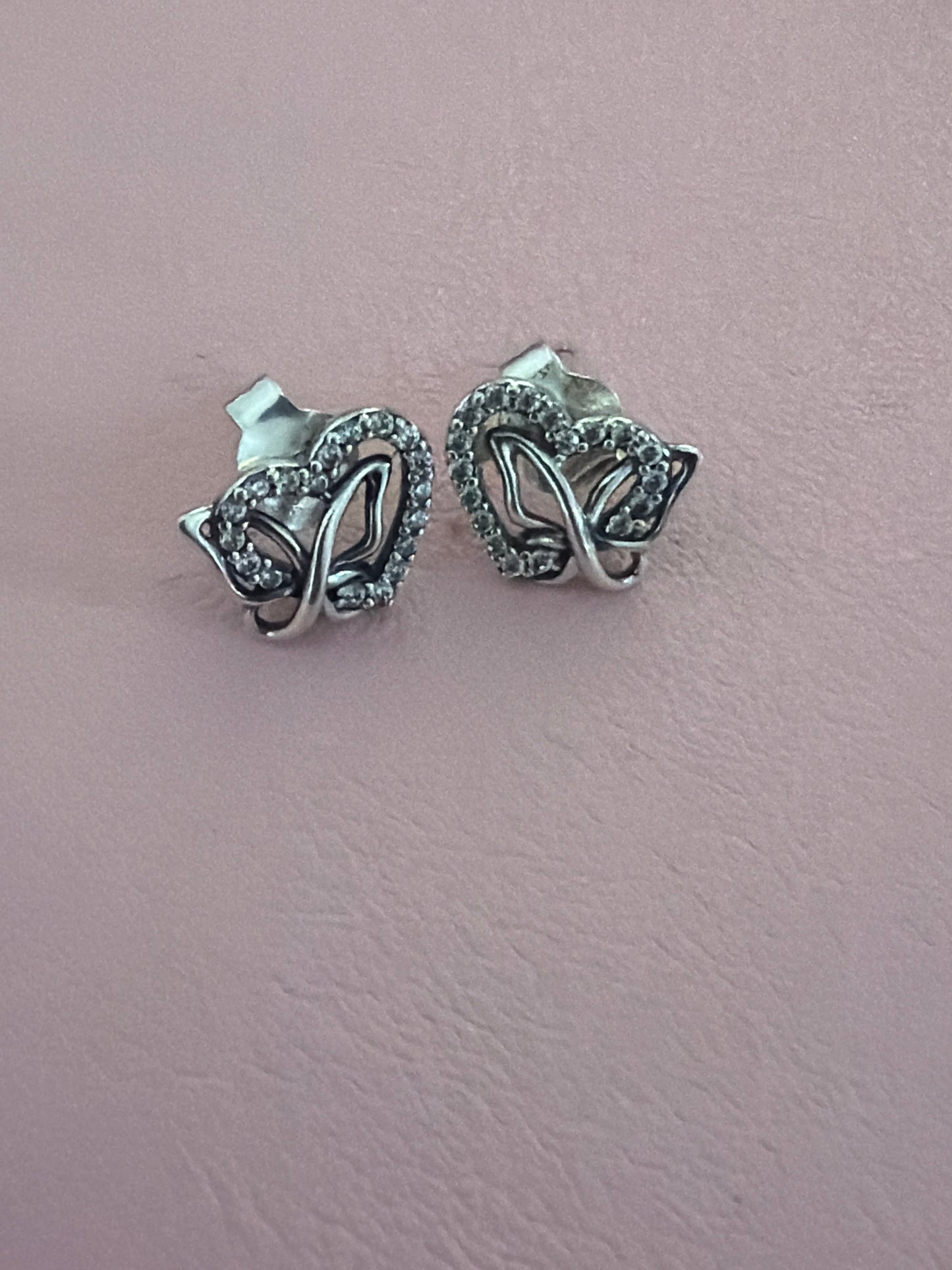 Genuine Pandora Pandora Entwined Heart & Butterfly Stud Earrings