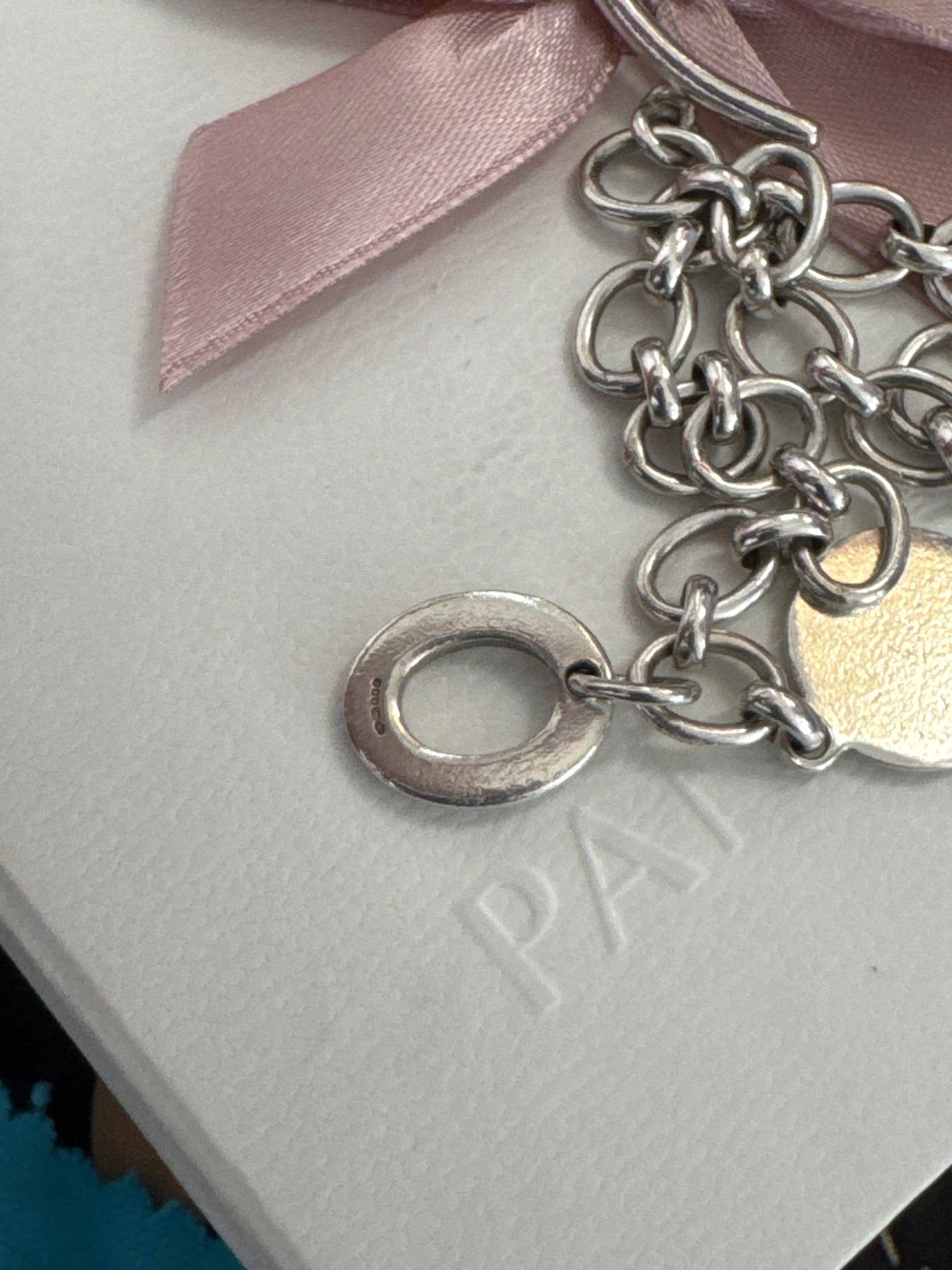 Genuine Links of London Silver Link Charm Bracelet T-Bar 20cm