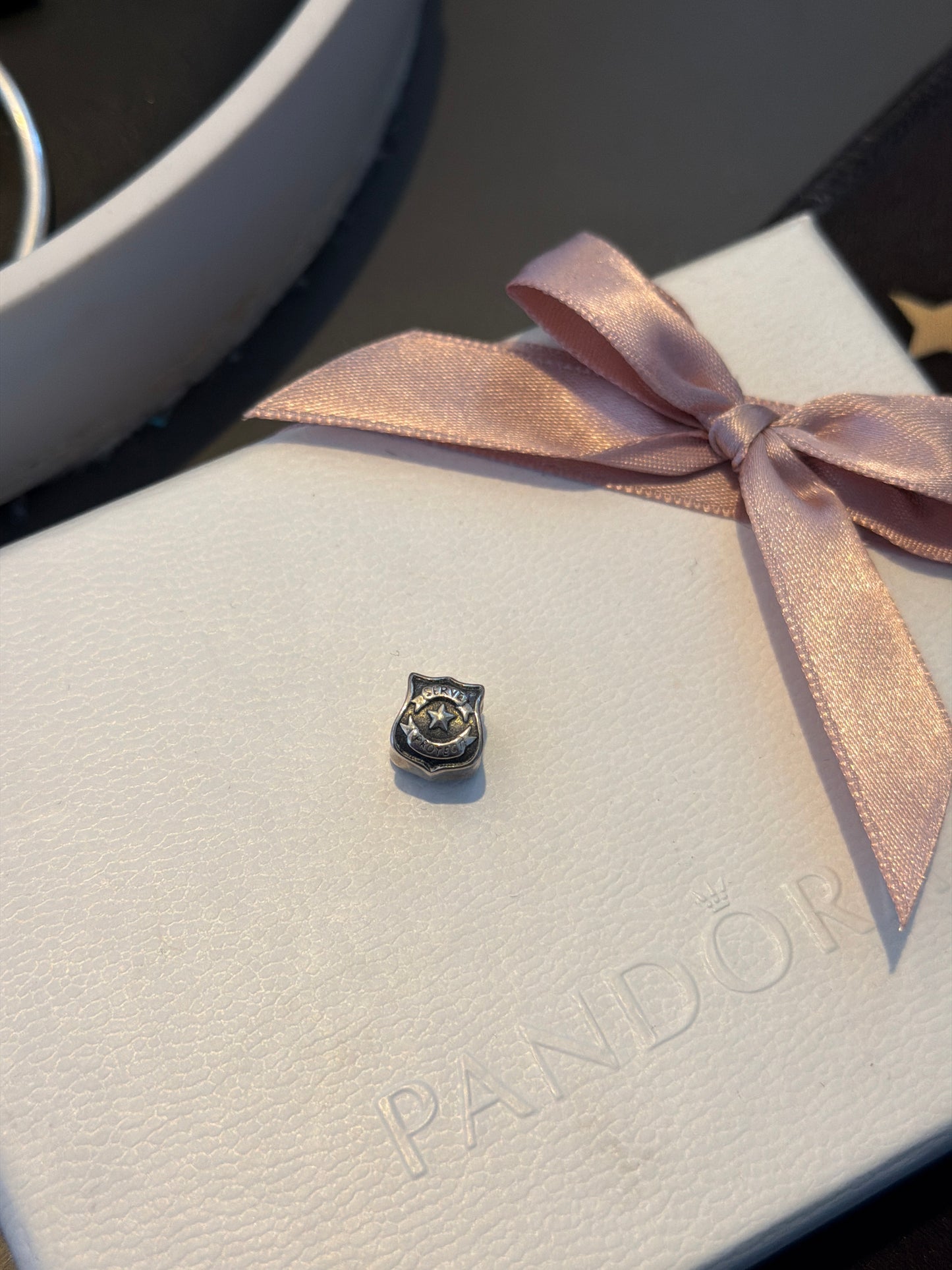 Sterling Silver Police Officer Protect Charm