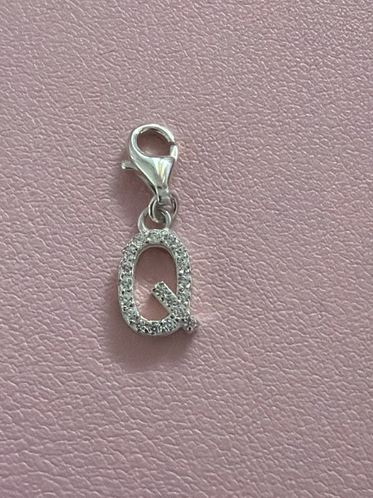 Thomas Sabo Sterling Silver Letter Pave Q Initial Clip Charm
