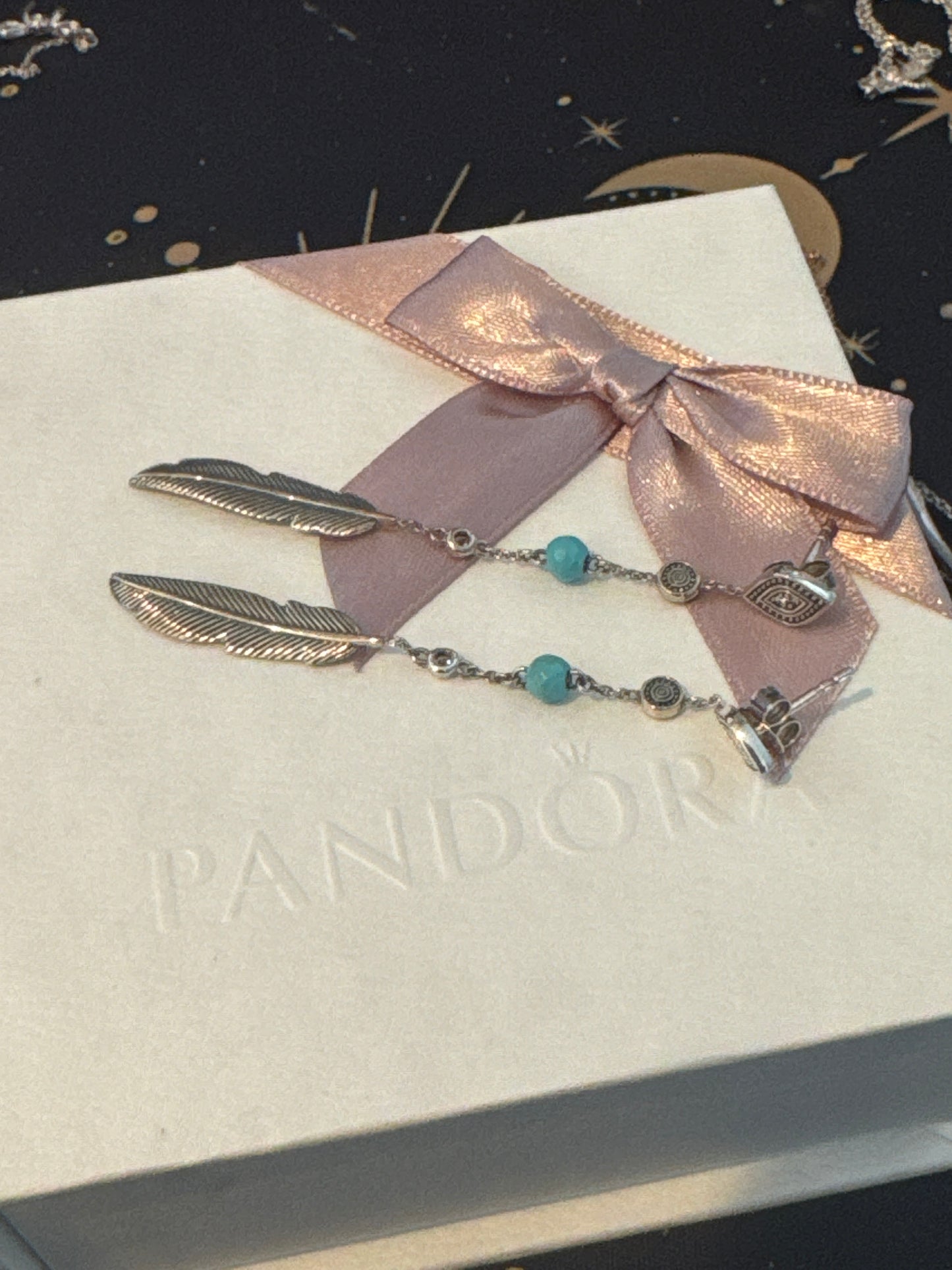 Genuine Thomas Sabo Turquoise Dream Catcher Feather Dangle Earrings
