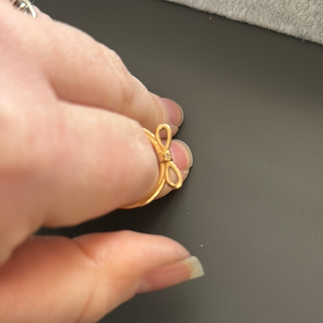 Genuine Pandora Solid Gold G585 Ring 54 Classic Bow