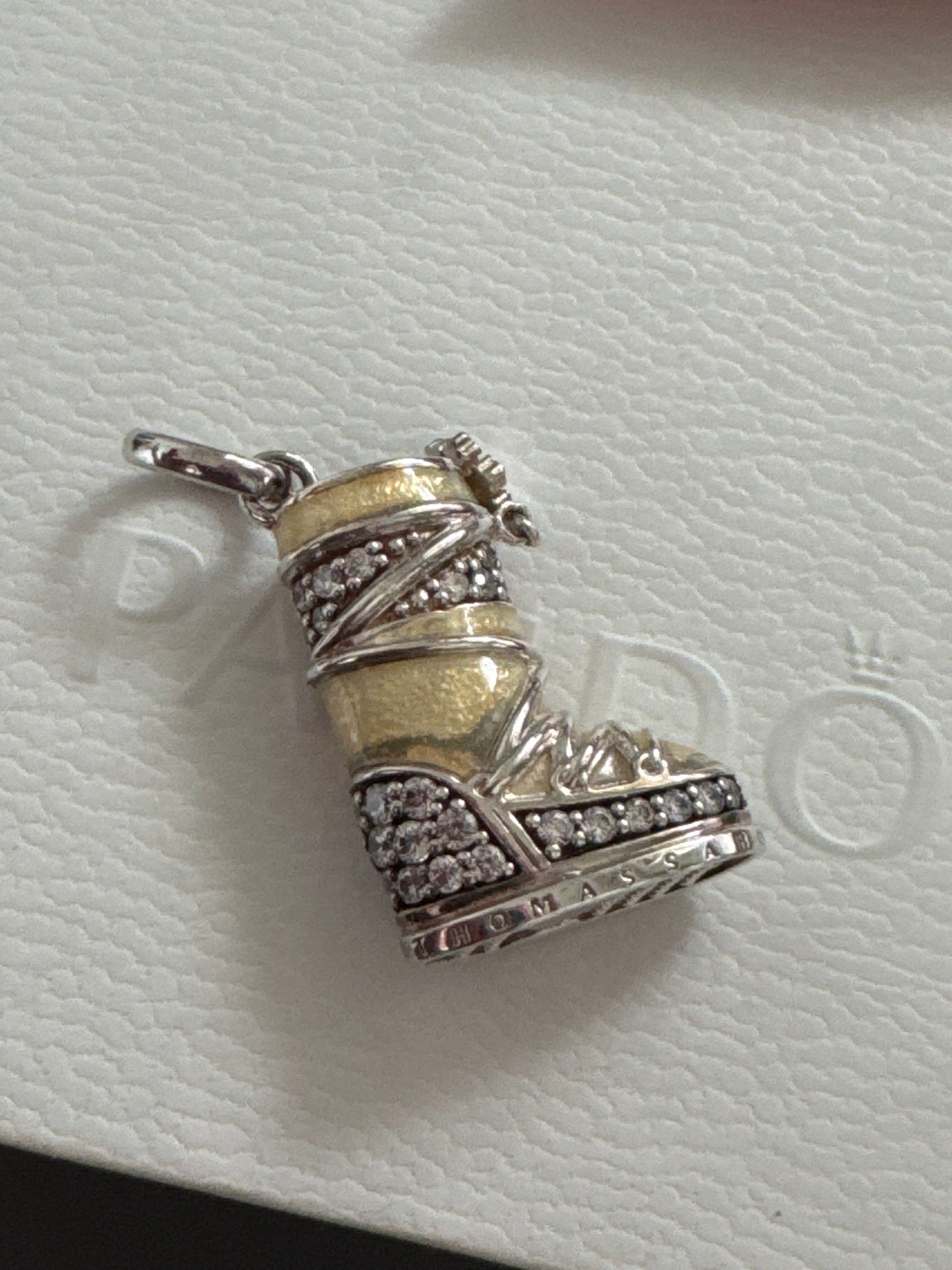 Genuine Thomas Sabo Huge Snow Boot Enamel Pendant For Necklace