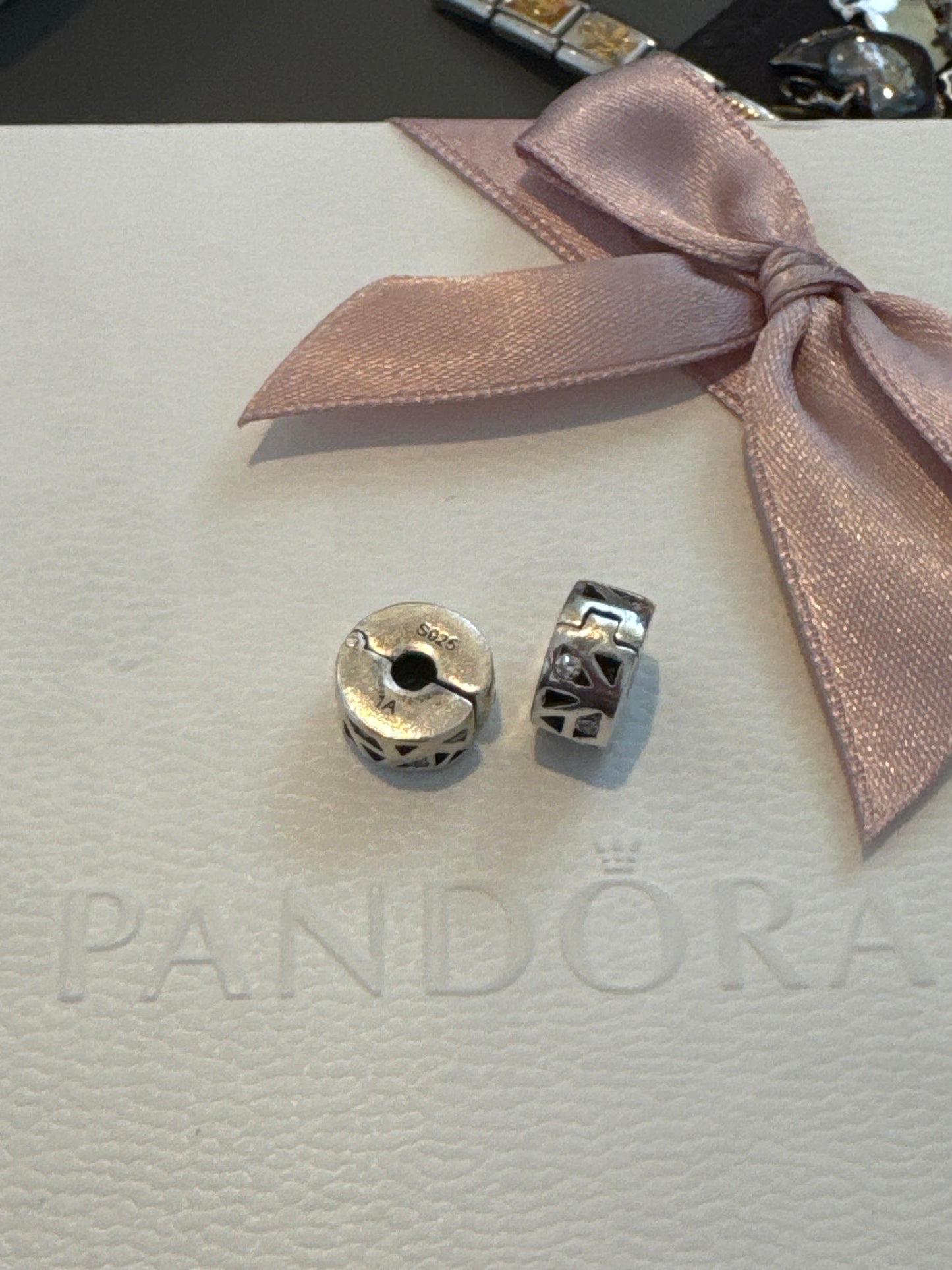 Sterling Silver Pave CZ Line Clips Pair