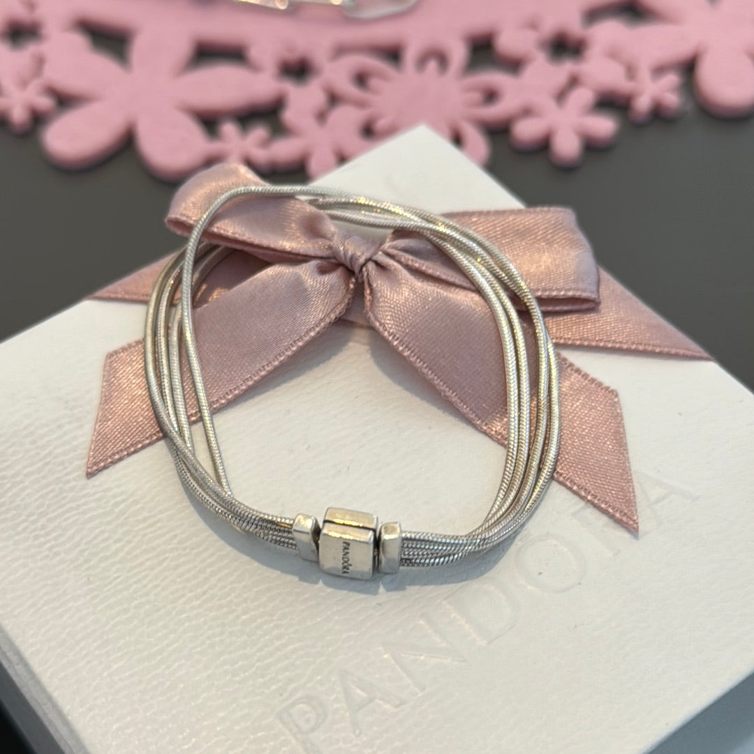 Genuine Pandora Reflexions Multi-Snake Chain Charm Bracelet 17.5cm
