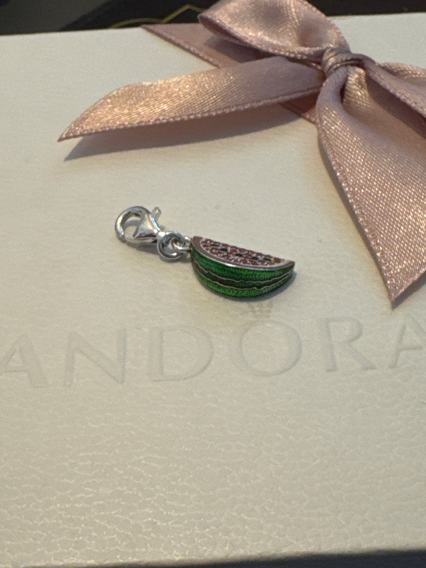 Genuine Thomas Sabo Enamel Pave Water Melon Dangle Clip Charm