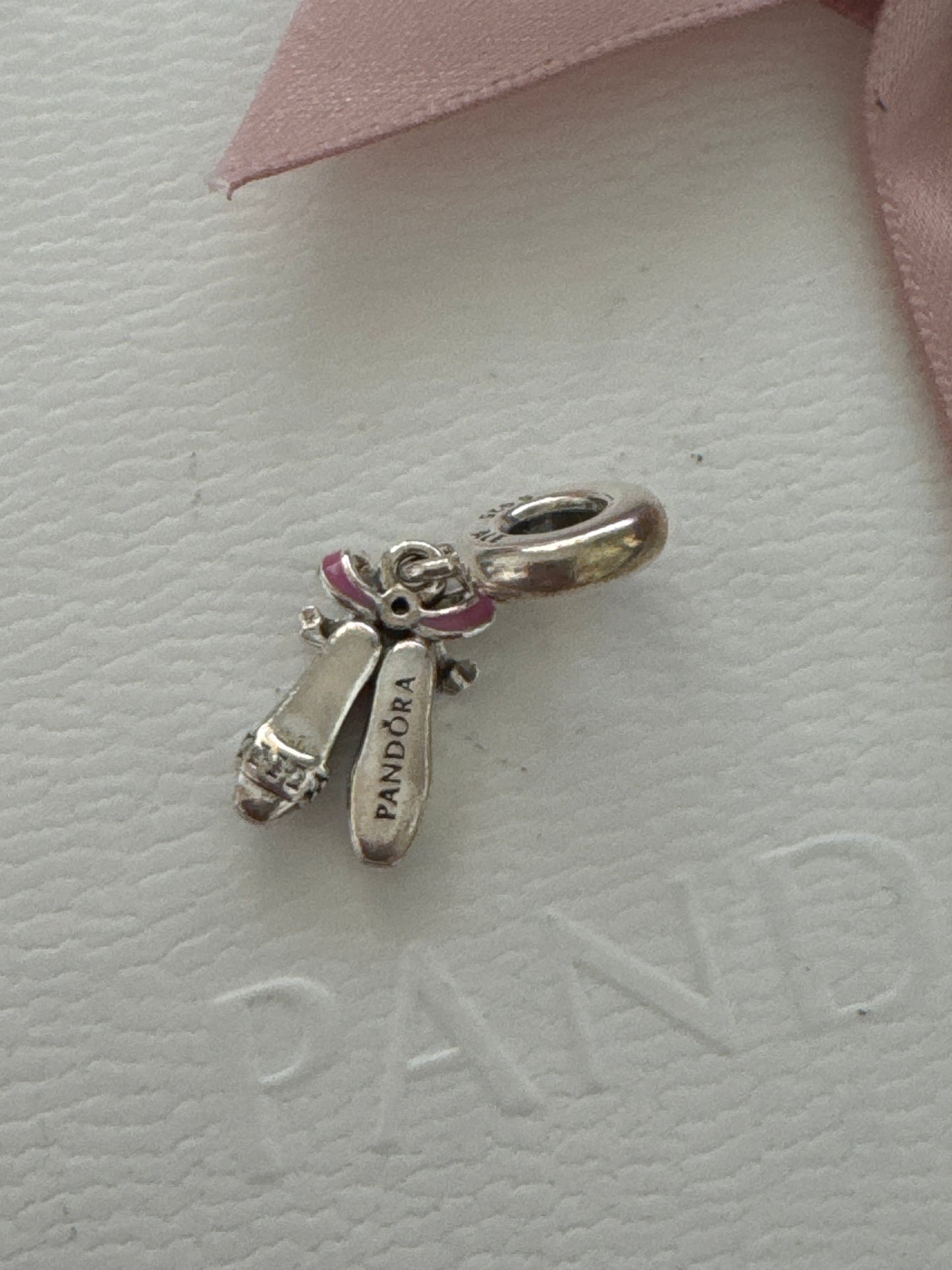 Genuine Pandora Ballerina Shoes Enamel Pave Charm Dangle