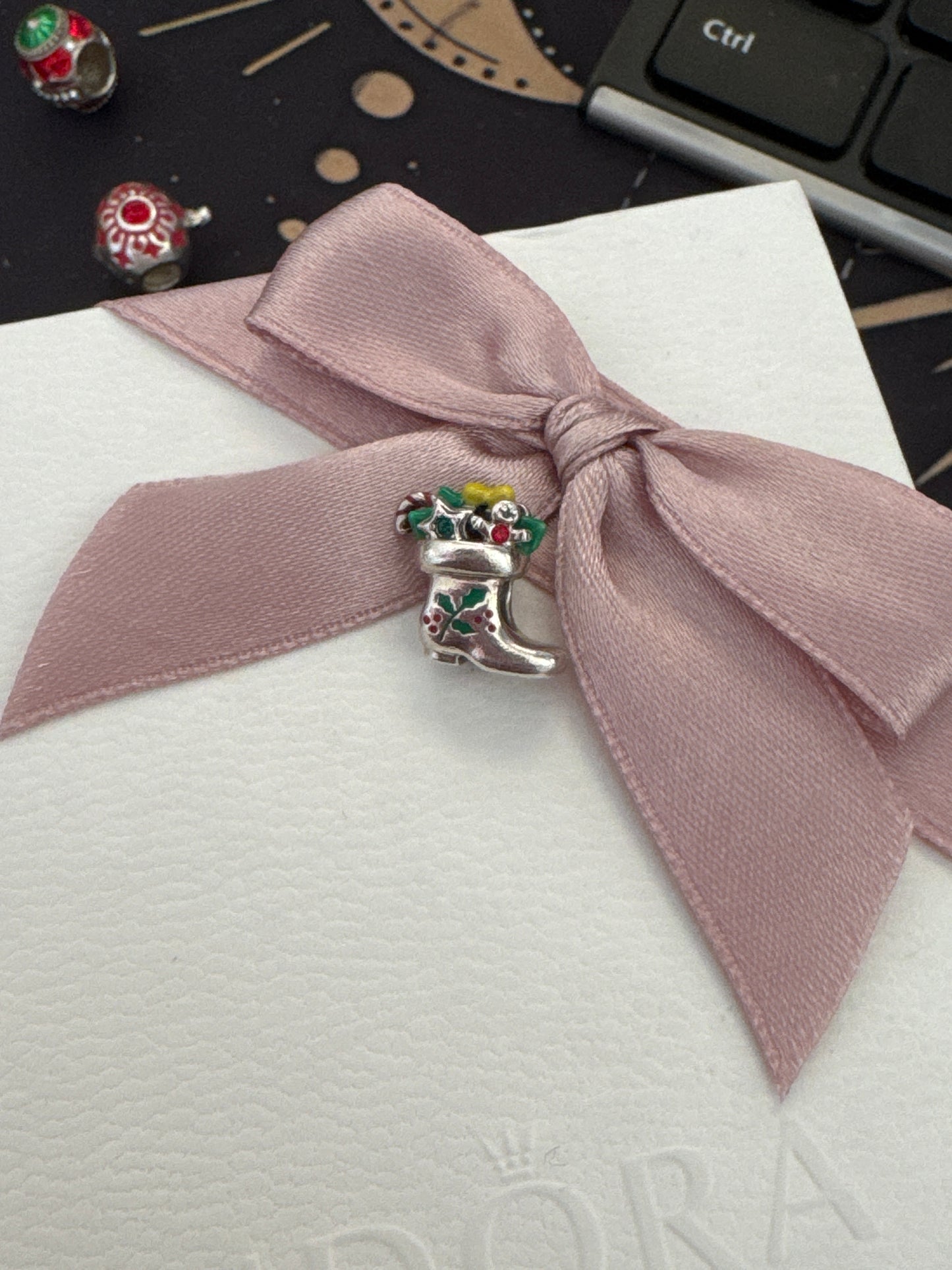 Genuine Chamilia Christmas Boot & Toys Enamel Charm