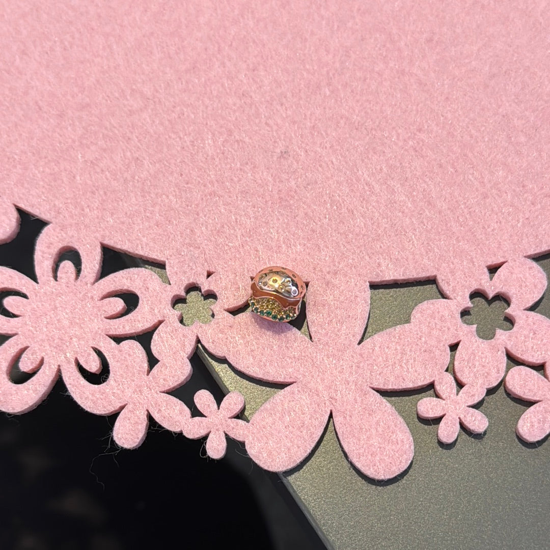Genuine Gnoce Rose Gold Pave Hamburger Food Charm