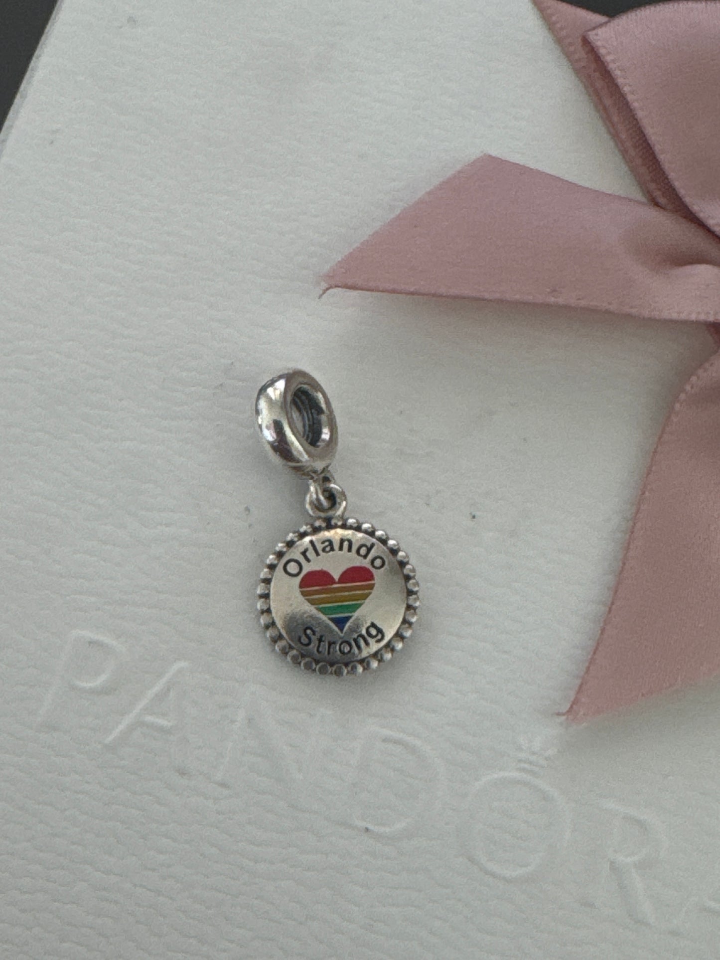 Genuine Pandora RARE HTF Orando Strong LGBTQ America USA Travel Charm