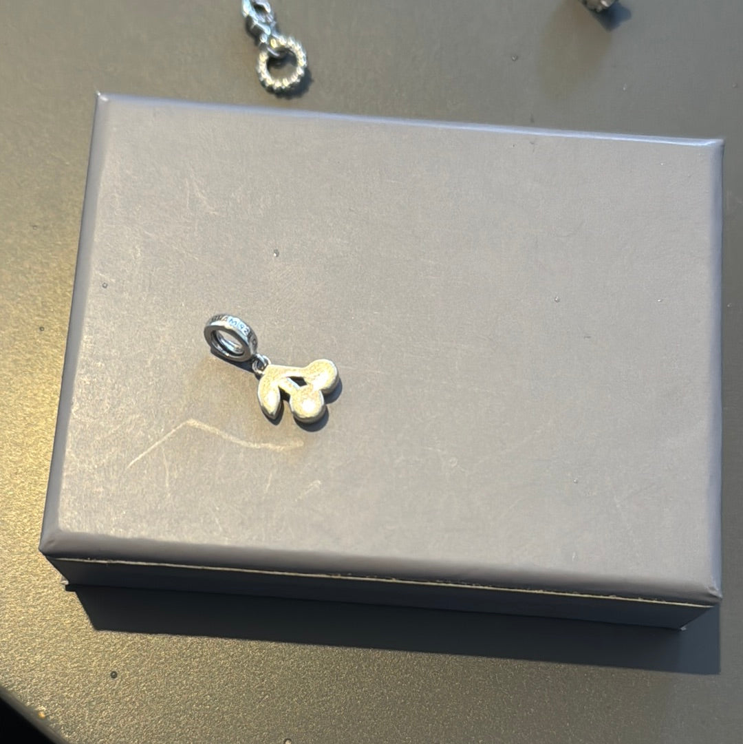 Genuine Chamilia CZ Cherry Cherries Dangle Charm