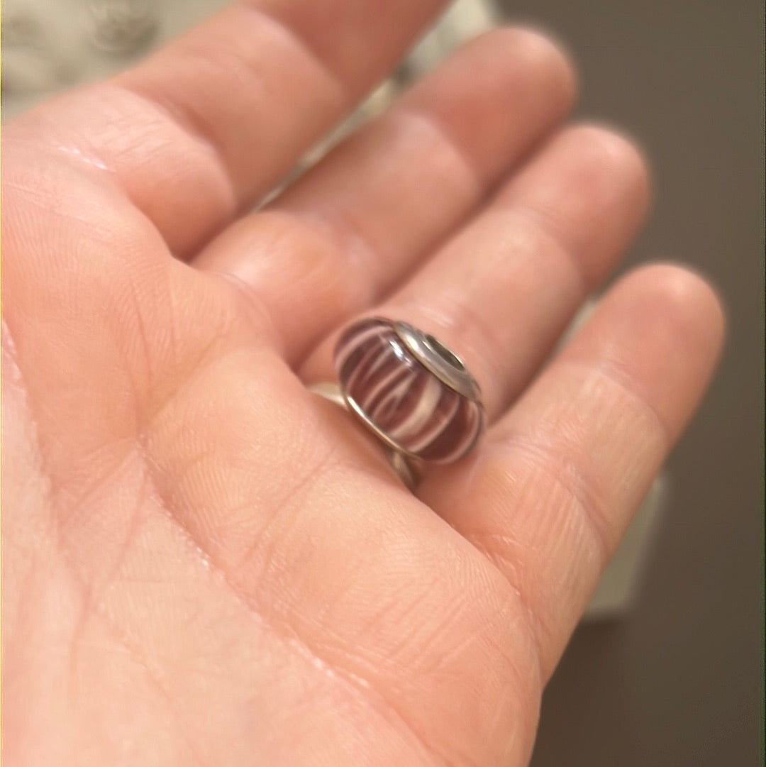 Genuine Pandora Rare Limited Edition Purple Zebra Print Animal Murano Charm