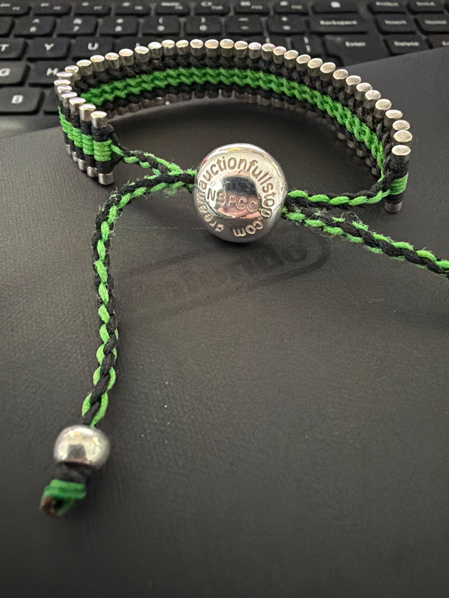 Genuine Links of London Green NSPCC Woven Sweetie Friendship Bracelet LIMITED EDITION