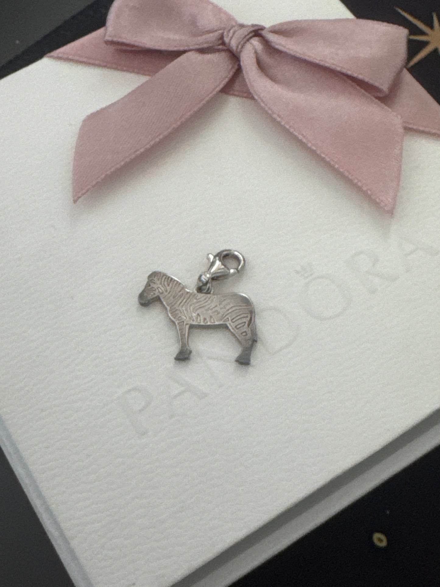 Genuine Thomas Sabo Enamel Zebra Flat Dangle Charm