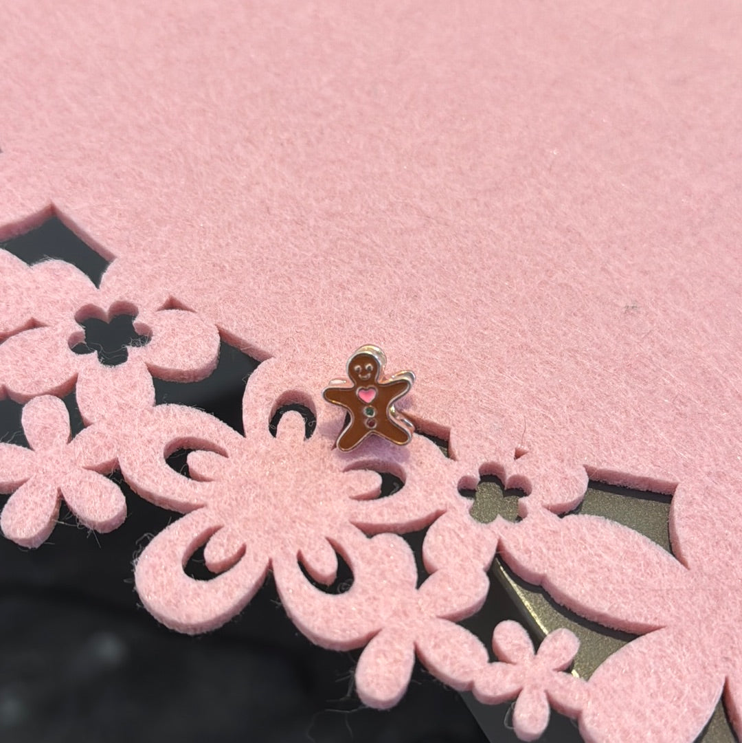 Genuine Gnoce Enamel Christmas Gingerbread Man Charm