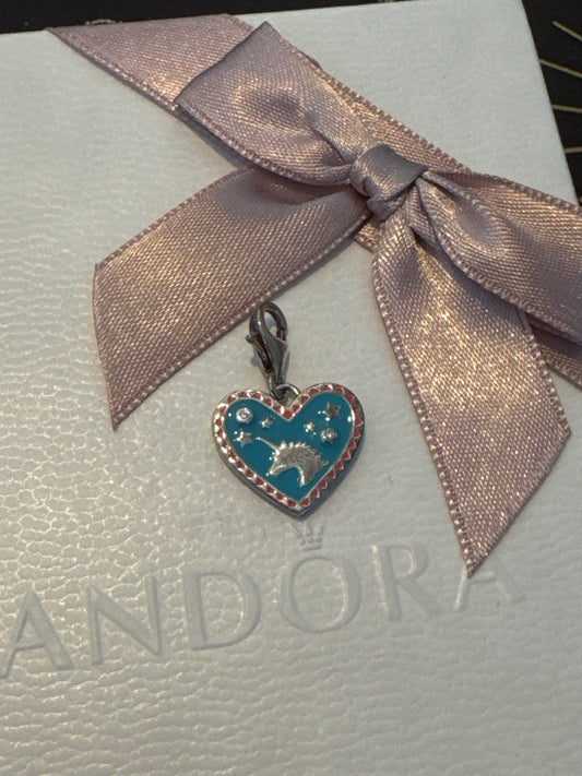 Genuine Thomas Sabo Silver Enamel Unicorn CZ Dangle Charm