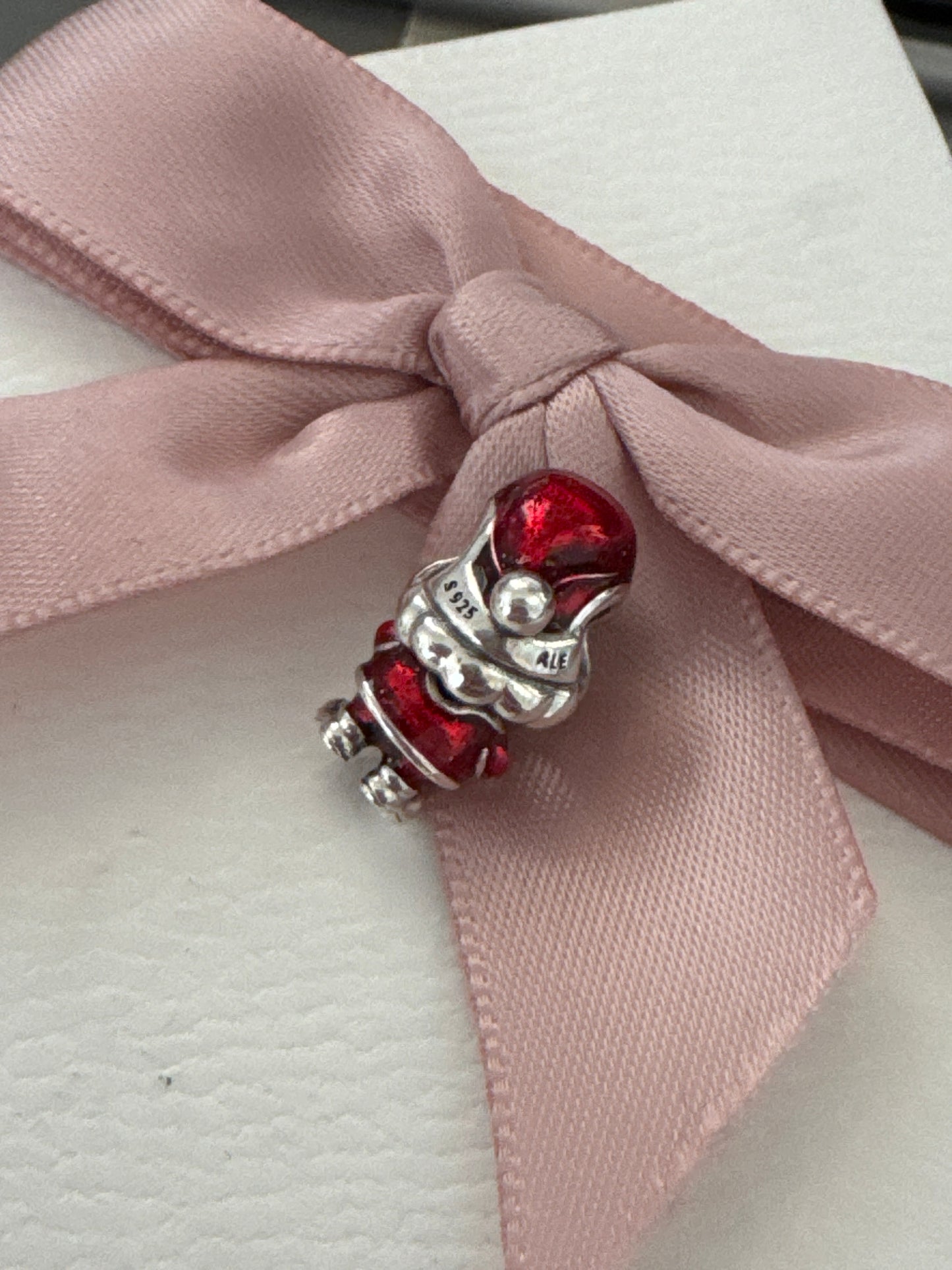 Genuine Pandora Christmas Playful Santa Enamel Charm