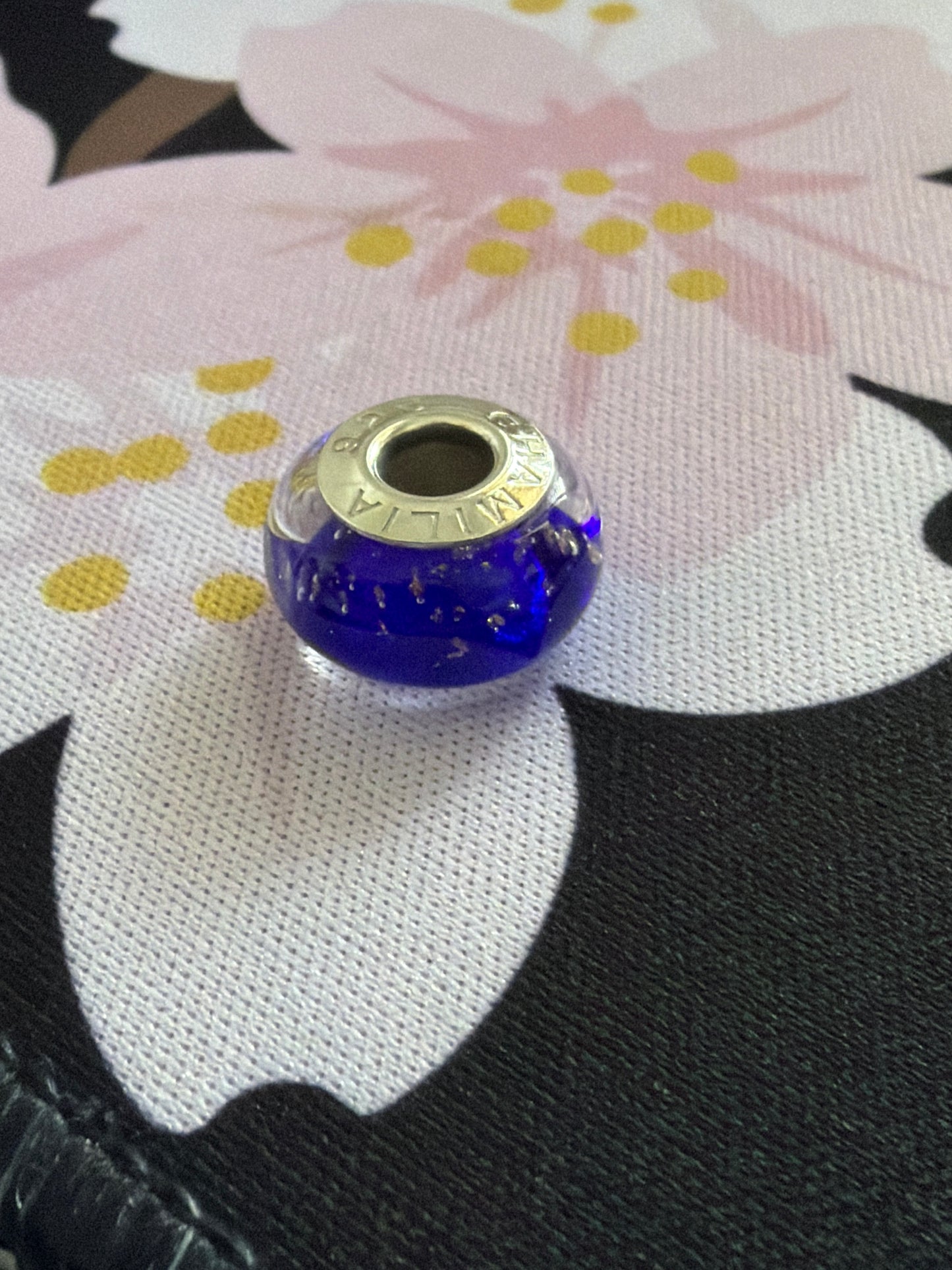 Genuine Chamilia Royal Blue Bubble Murano Charm