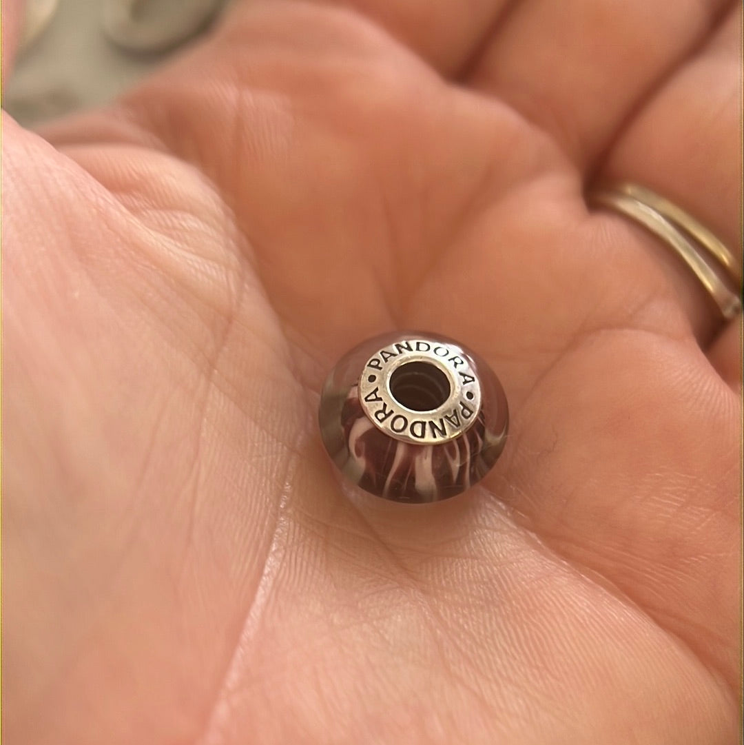 Genuine Pandora Rare Limited Edition Purple Zebra Print Animal Murano Charm