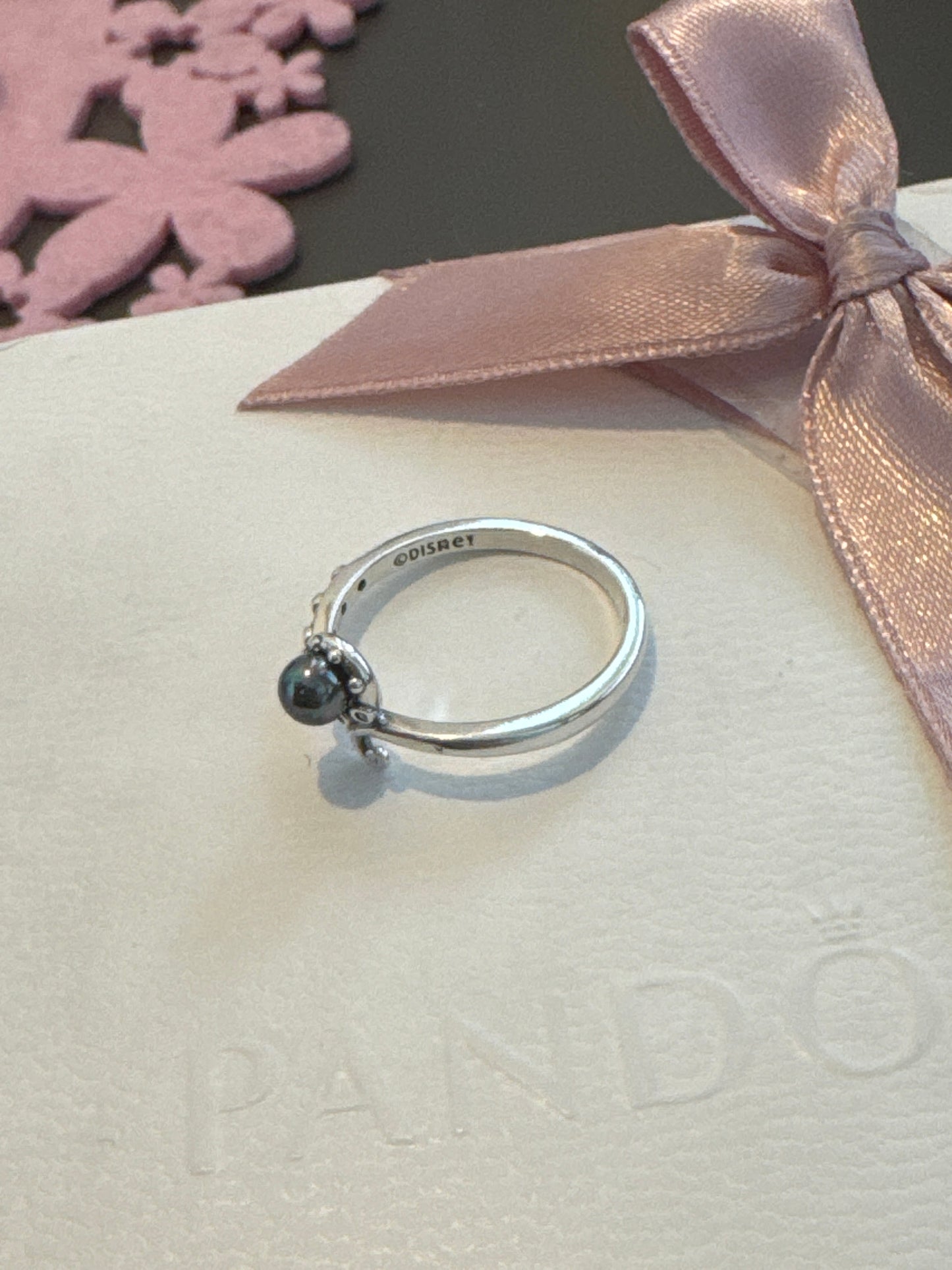 Genuine Pandora Disney Ursula Little Mermaid Grey Pearl Ring Size ..