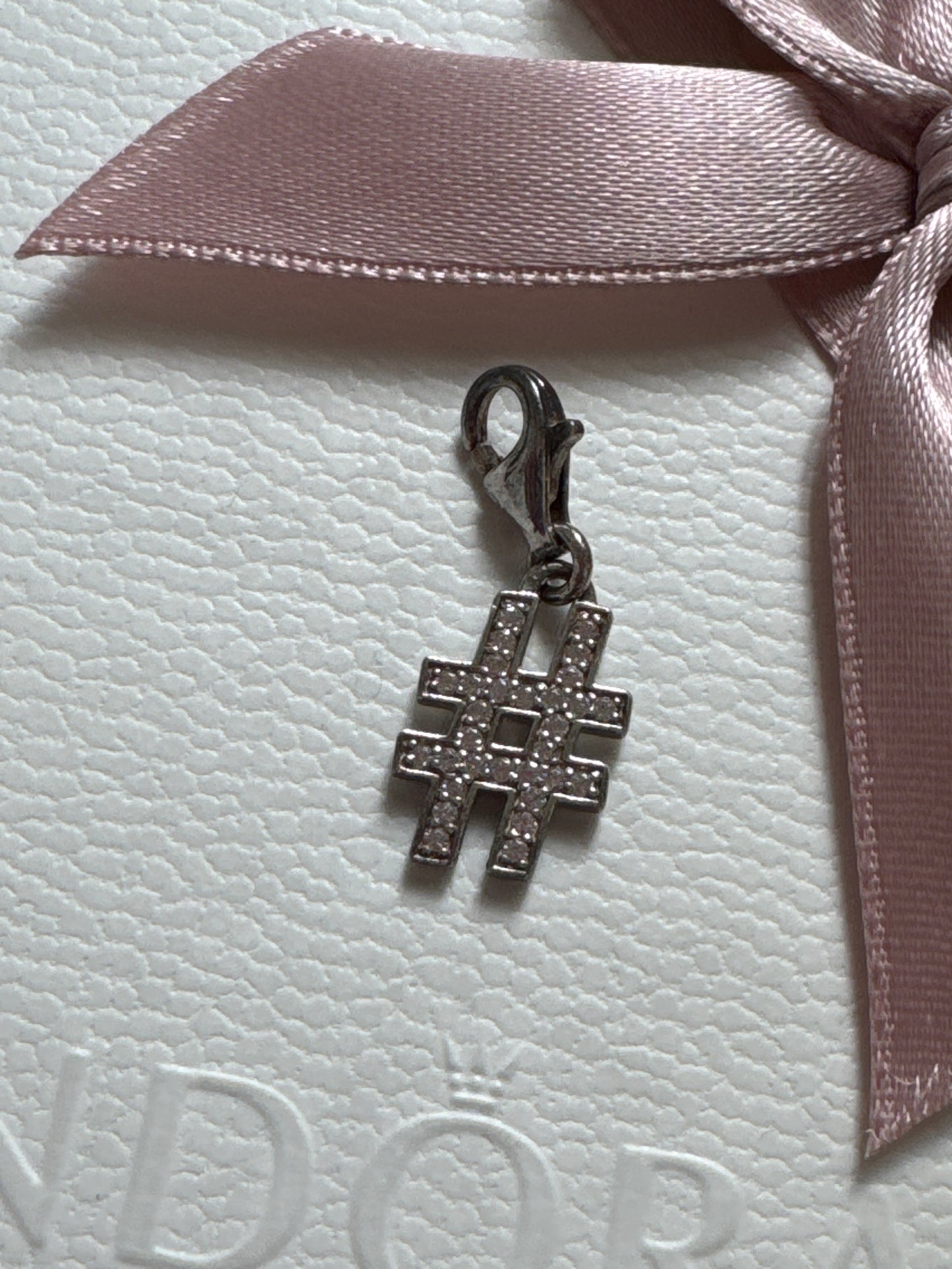 Genuine Thomas Sabo Pave Hashtag Charm Dangle