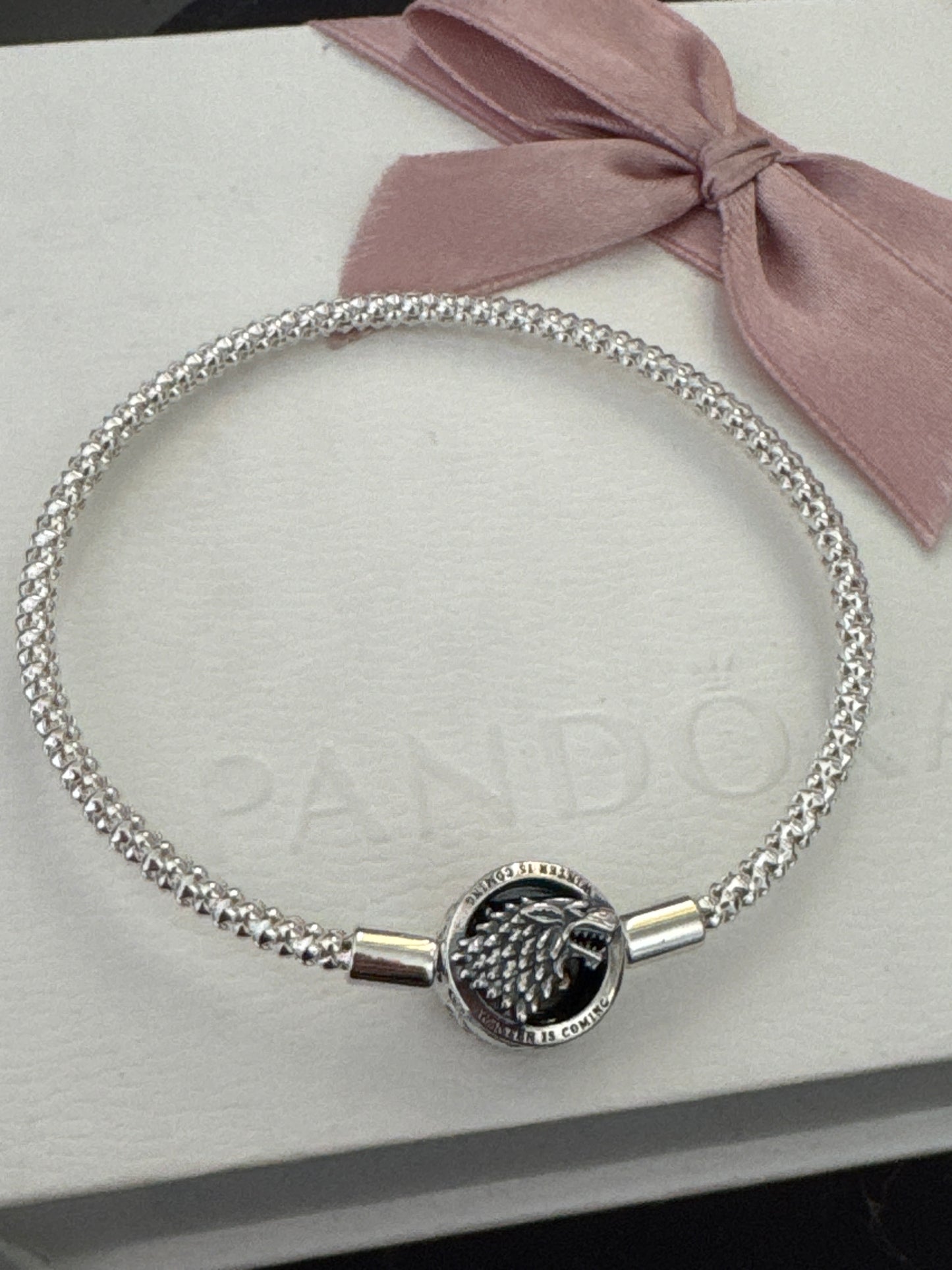 Genuine Pandora X Game of Thrones Two Tone Fire and Blood Mesh Bracelet 17cm