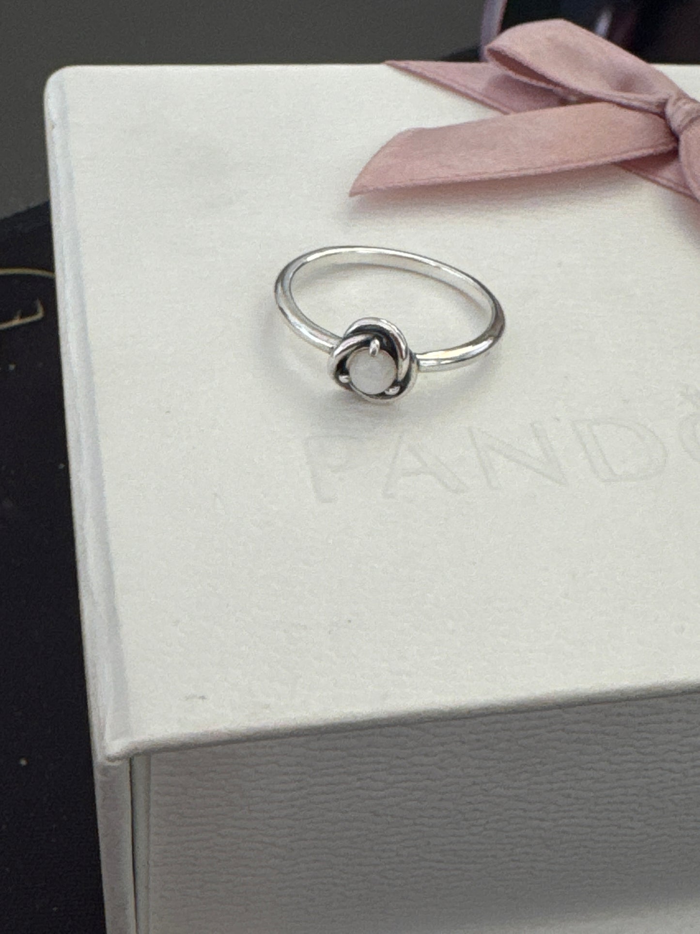 Genuine Pandora New Style Eternity Milky White Ring Size 58