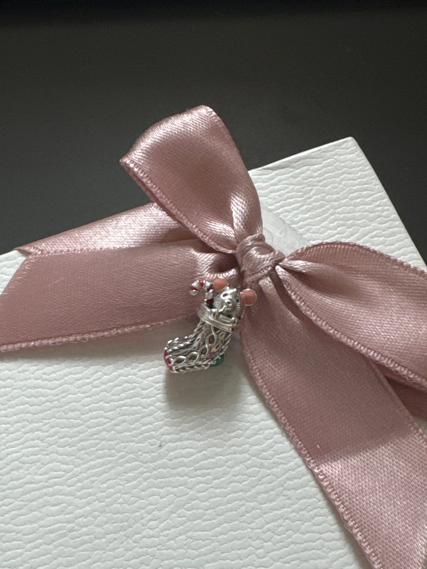 Genuine Pandora Stocking Mouse New Style Enamel Christmas Charm