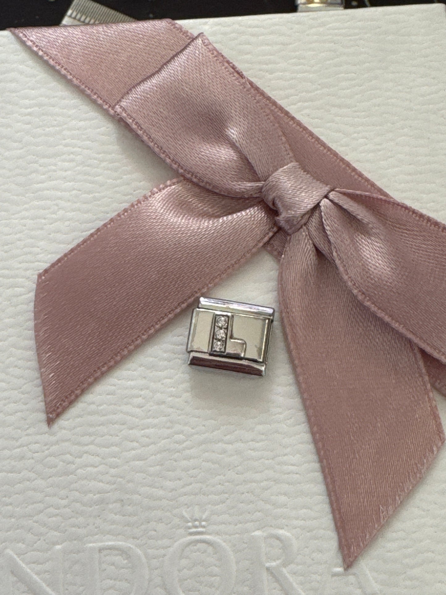 Genuine Nomination Silver Link Charm Letter L Initial