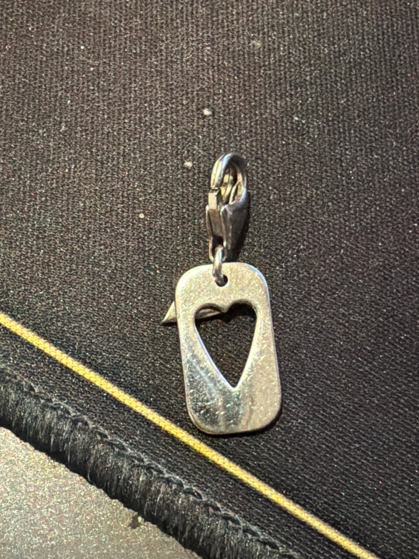 Genuine Hot Diamond Heart Dangle Cut Out Clip Charm