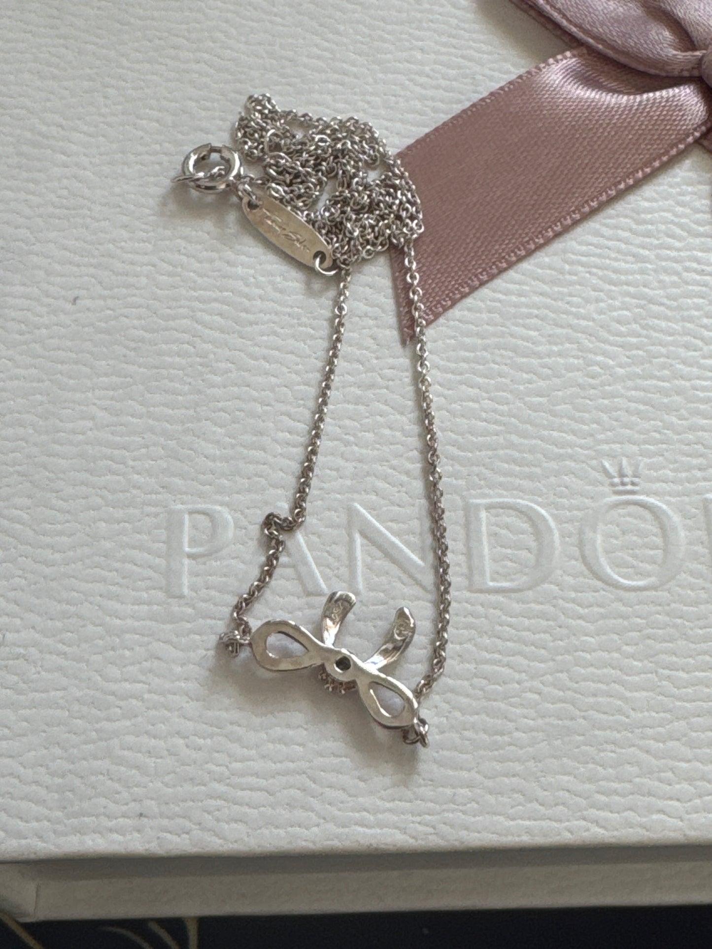 Genuine Thomas Sabo Sweet Diamond Bow Necklace 45cm Drop