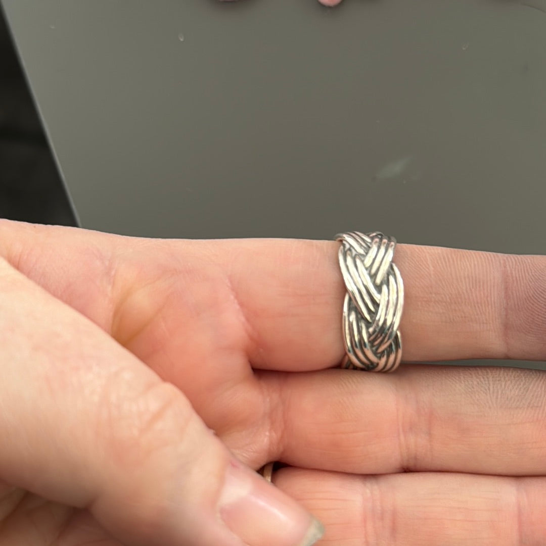 Genuine Pandora Tied Together Ring with Amber Whiskey Quartz 58