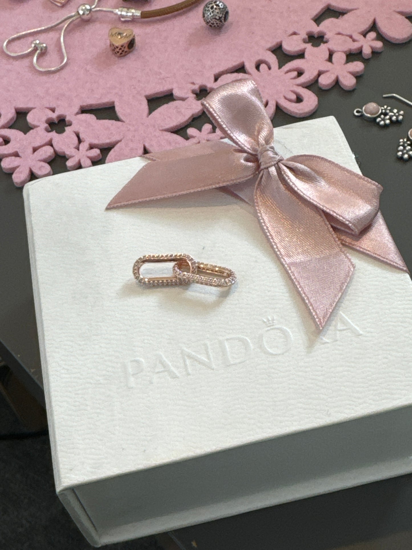 Genuine Pandora Me Rose Gold Pave Link