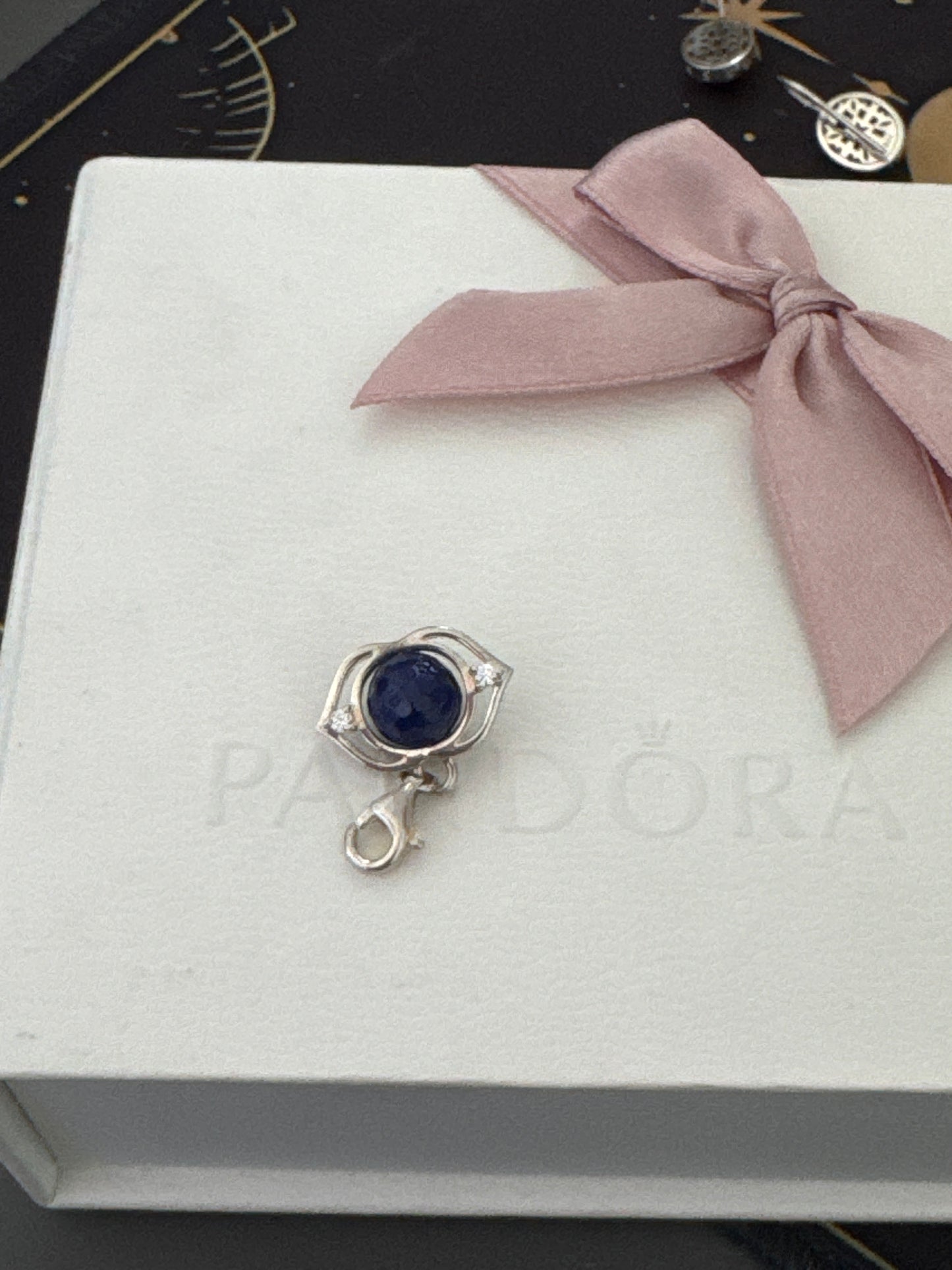 Genuine Thomas Sabo Blue Lotus CZ Clip Charm