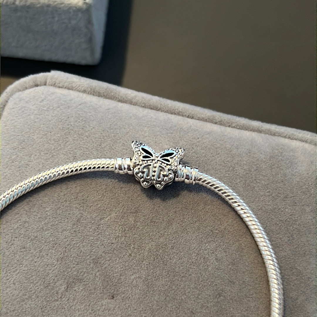 Genuine Pandora New Style Butterfly Pave Clasp Bracelet 21cm