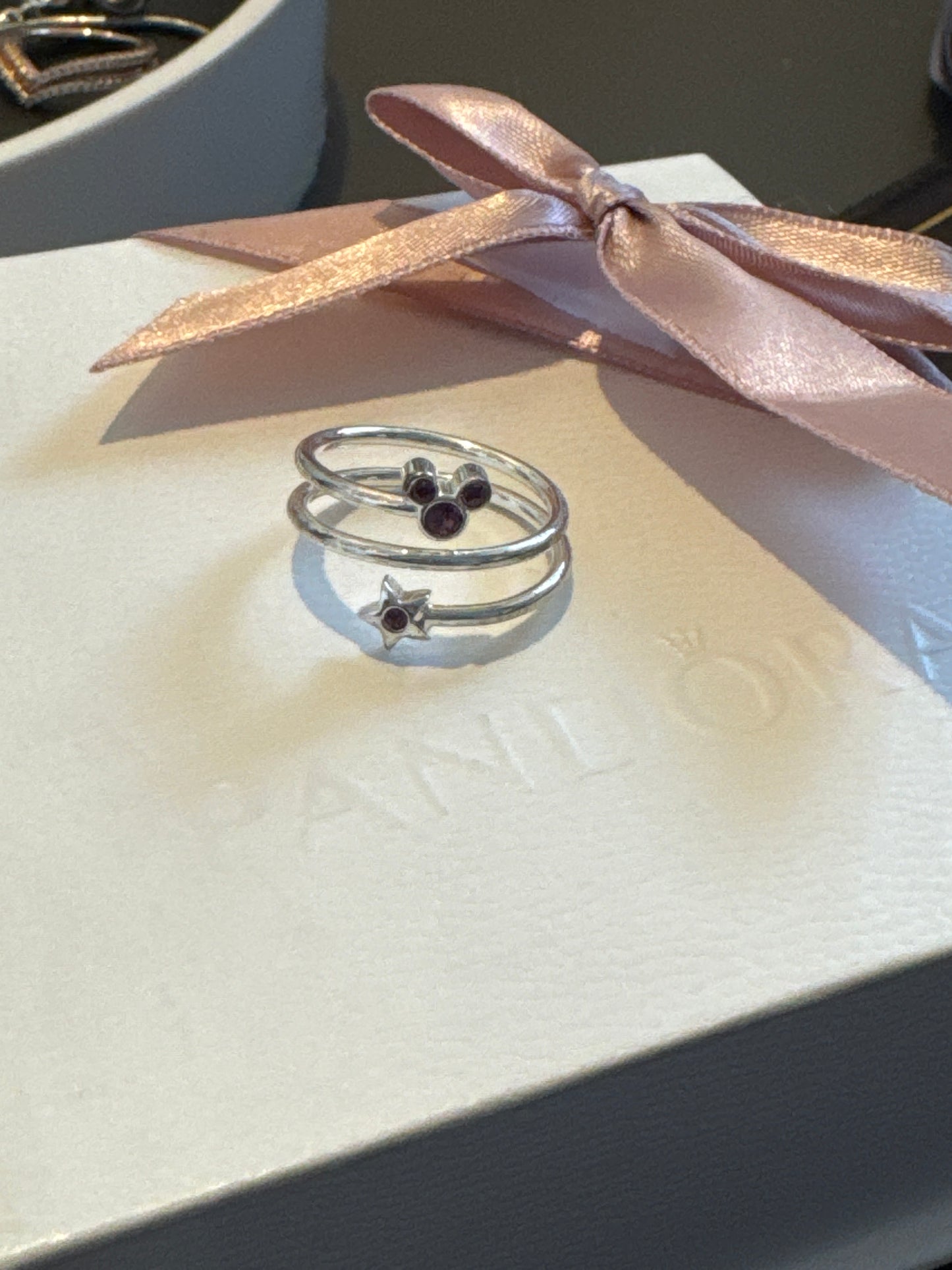 Sterling Silver Disney Collectables Mickey February Ring Size 54