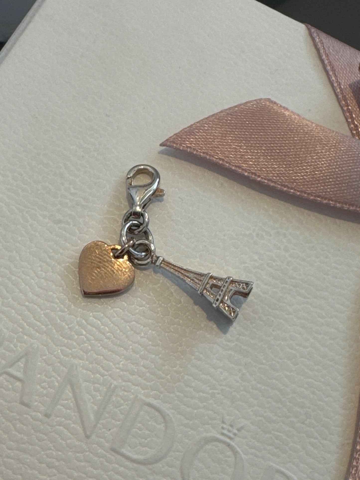 Genuine Thomas Sabo Rose Gold Heart & Eiffel Tower Paris Clip Charm