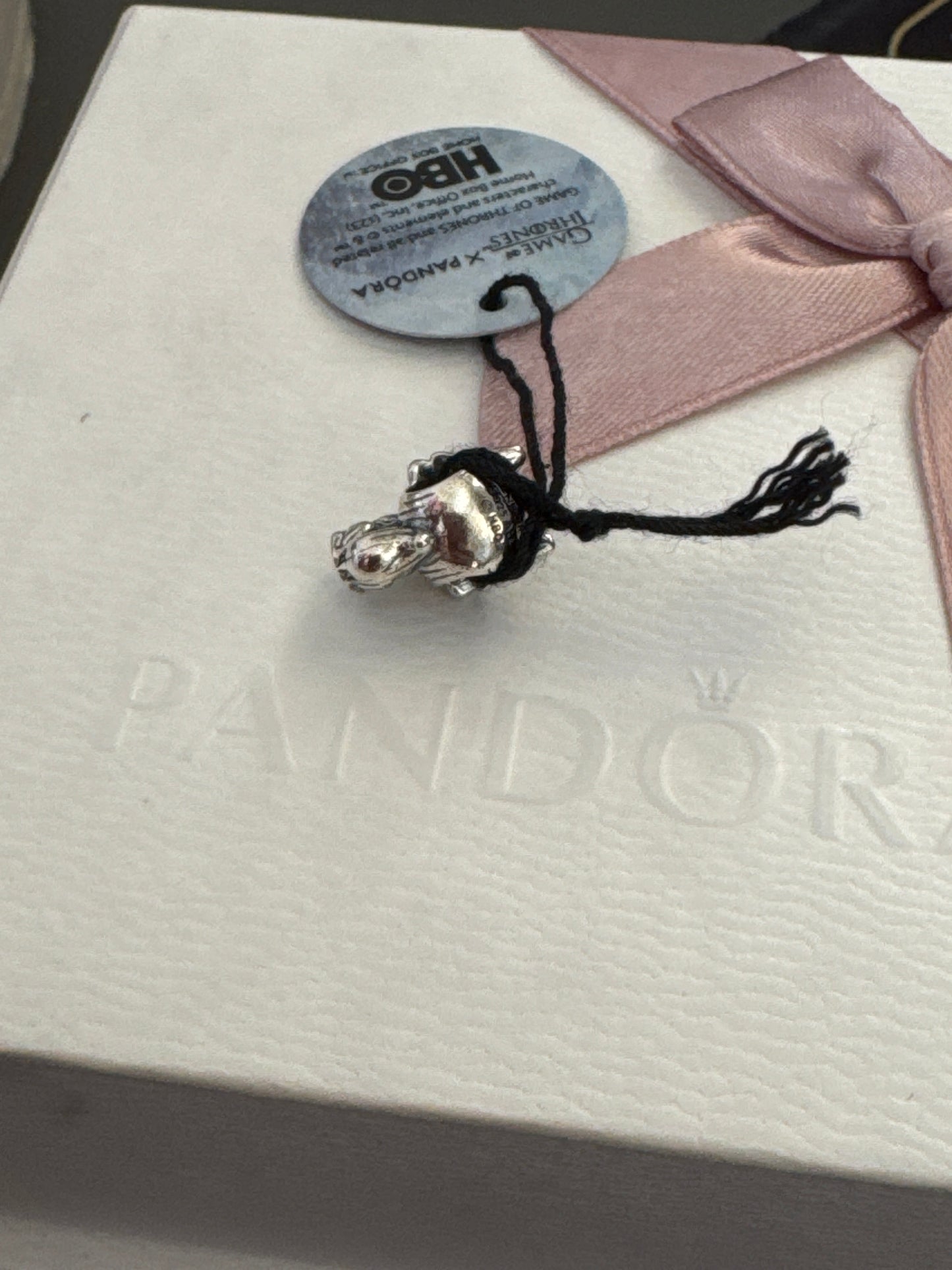 Genuine Pandora Game of Thrones Ghost Direwolf Animal Charm