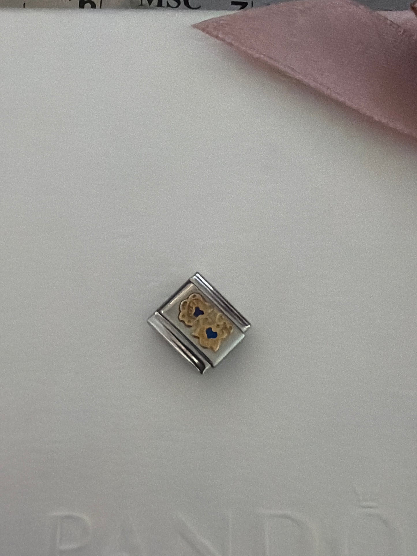 Genuine Nomination Silver Link Charm Enamel Blue Filigree Cashmere