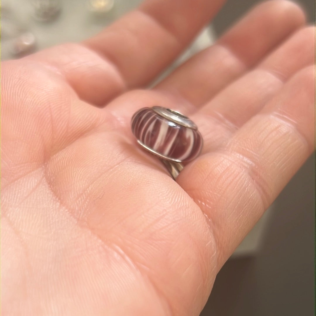 Genuine Pandora Rare Limited Edition Purple Zebra Print Animal Murano Charm