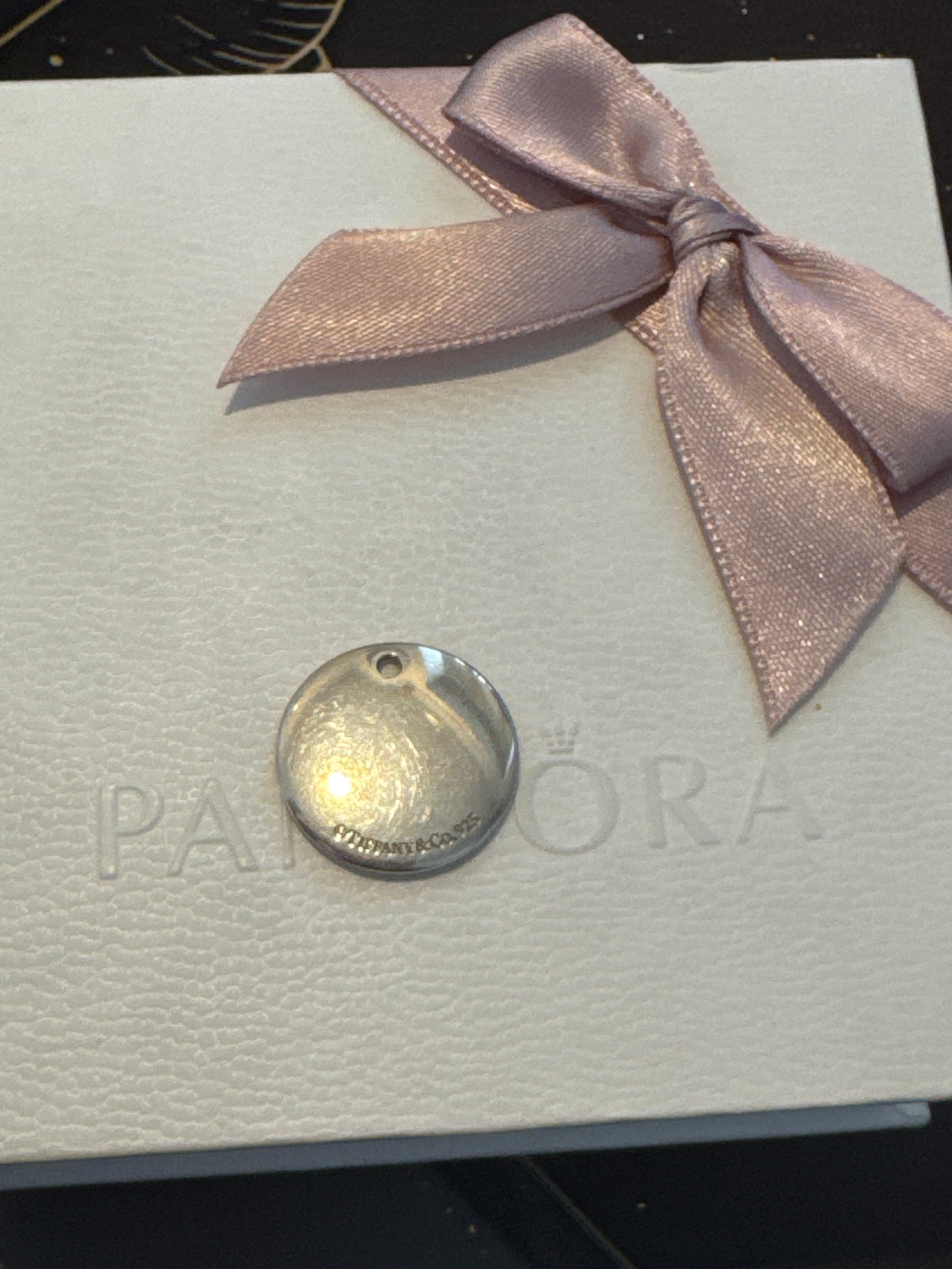 Genuine Tiffany & CO Sterling Silver Heart Letter Initial L Disc